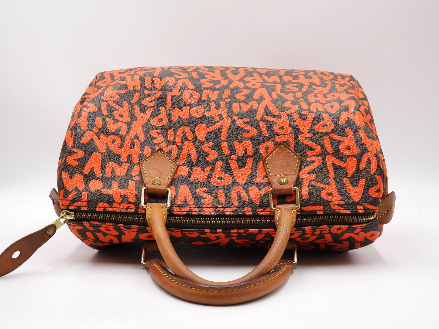 LOUIS VUITTON Monogram Graffiti Speedy 30 Boston Hand Bag Orange M93705