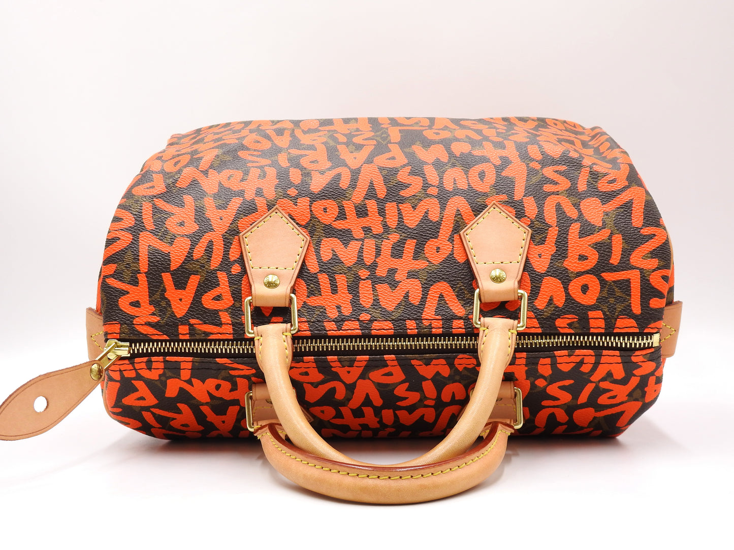 LOUIS VUITTON Monogram Graffiti Speedy 30 Boston Hand Bag Orange M93705
