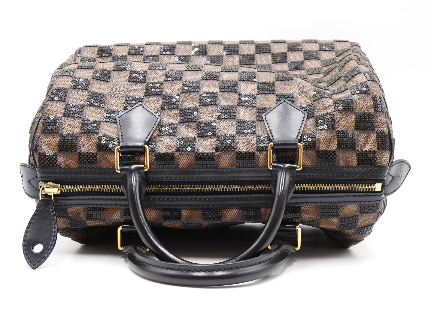LOUIS VUITTON Damier Paillettes Sequin Speedy 30 Hand Bag Black N41262