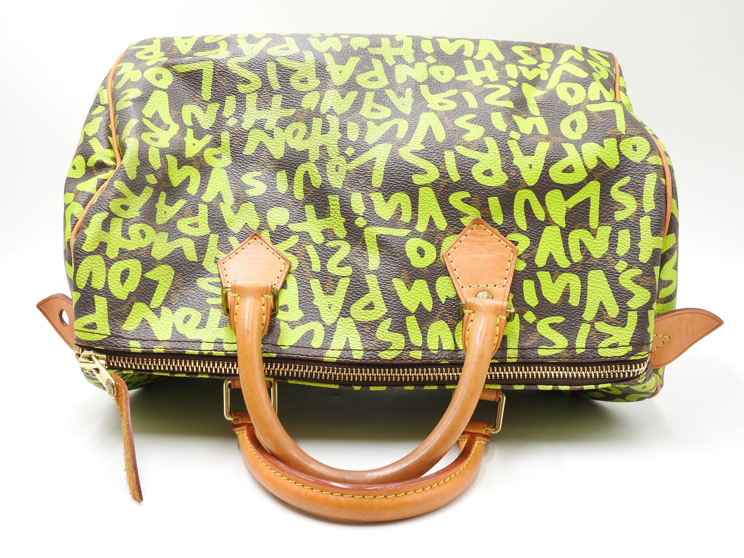 LOUIS VUITTON Monogram Graffiti Speedy 30 Boston Hand Bag Green M93706