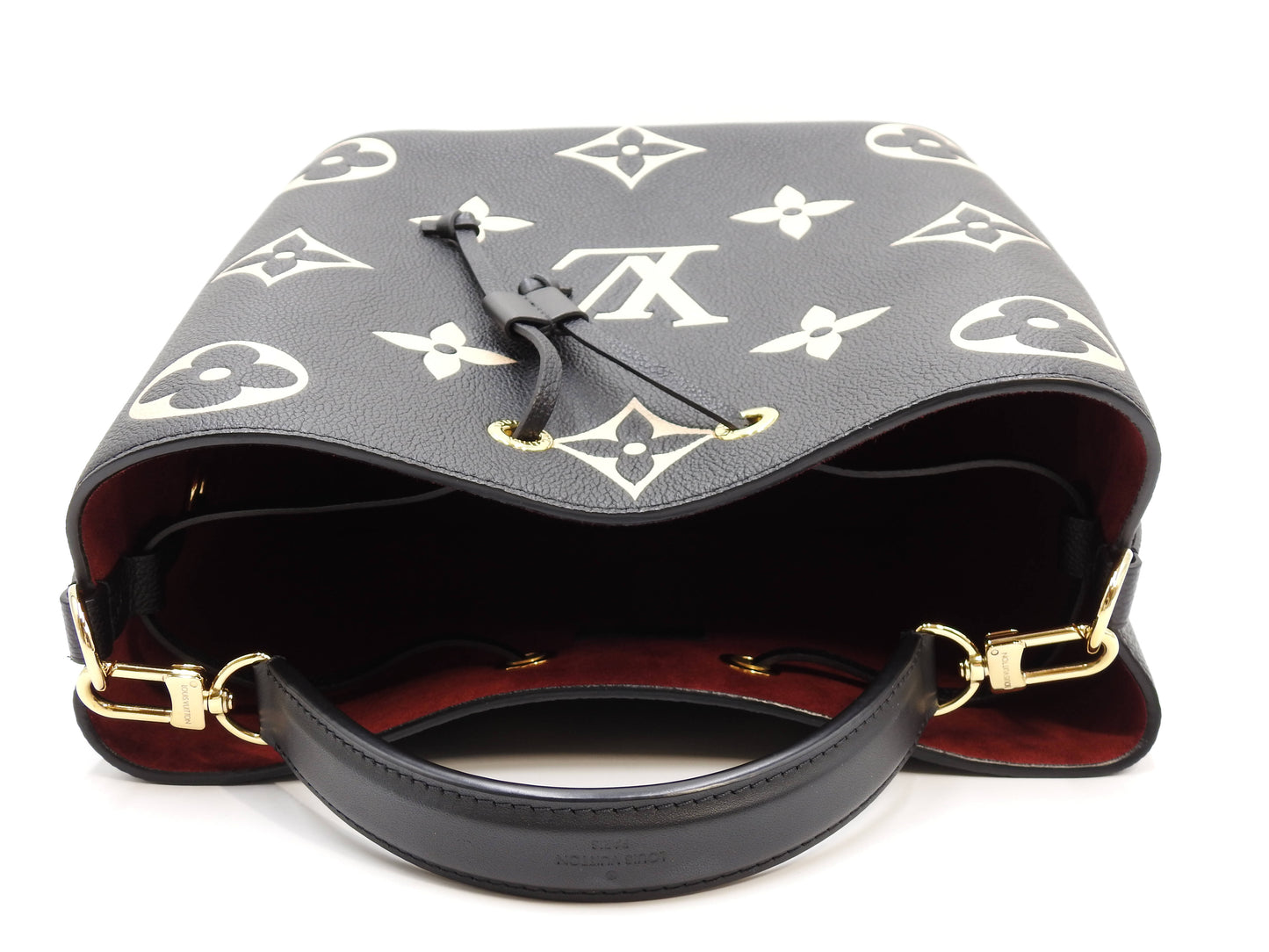 LOUIS VUITTON Monogram Empreinte Giant NeoNoe MM Hand Bag Black M45497