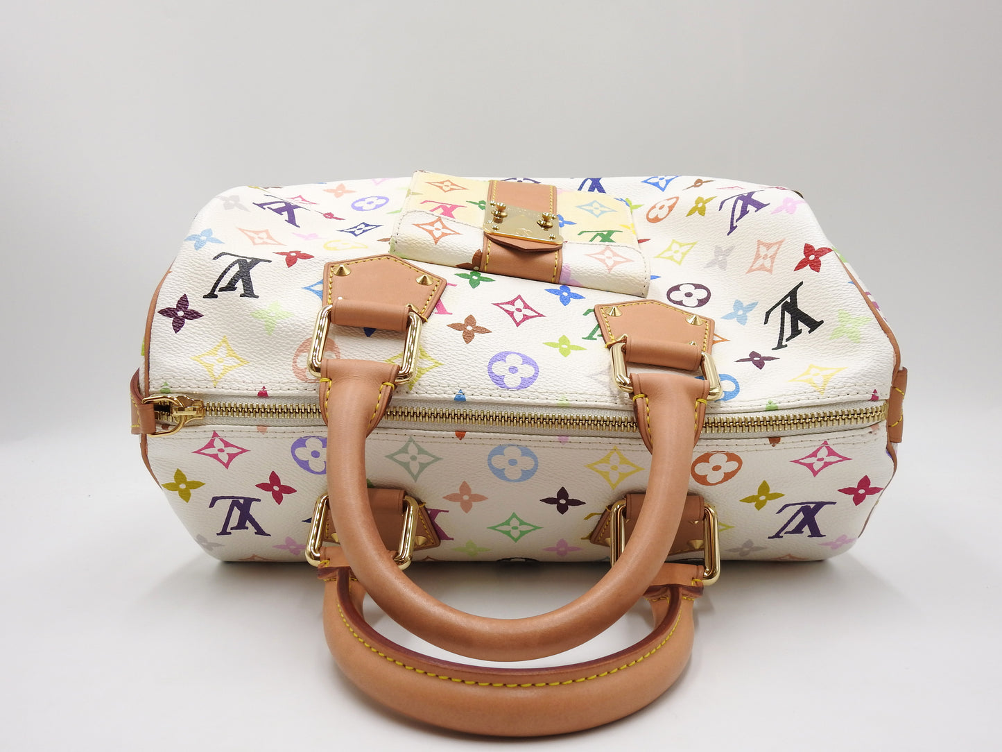 LOUIS VUITTON Speedy 30 Boston Hand Bag Multicolor Bron White M92643