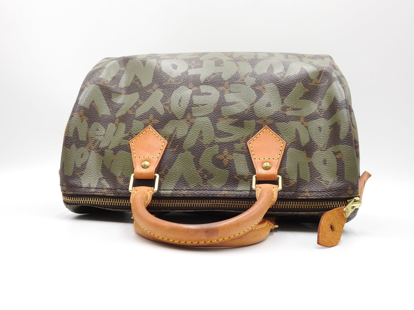 LOUIS VUITTON Monogram Graffiti Speedy 30 Hand Bag Boston Bag Khaki M92194