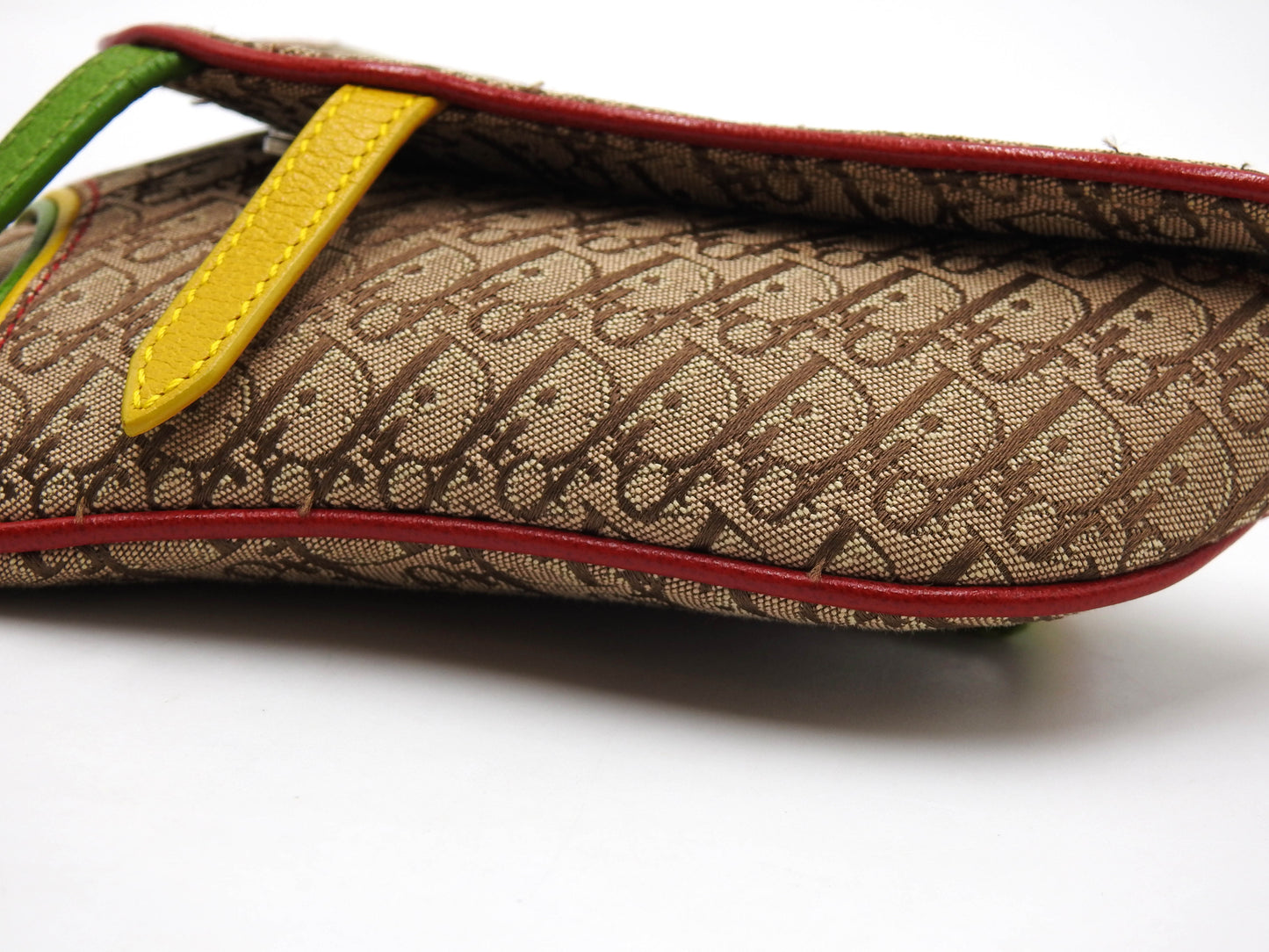 Christian Dior Rasta Trotter Saddle Belt Body Waist Bag Beige Multicolor