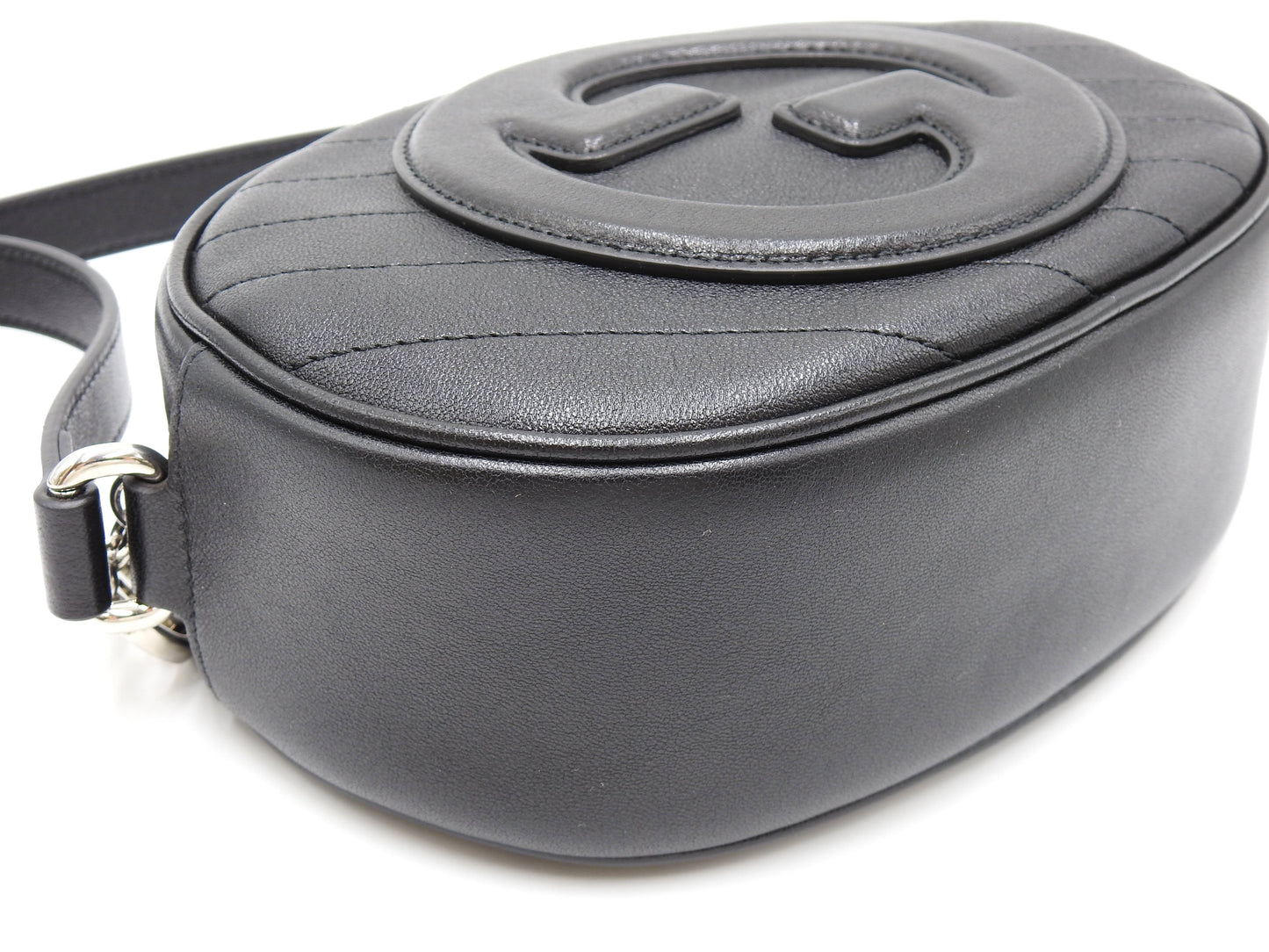 GUCCI Mini Blondie Interlocking G Crossbody Shoulder Bag Black 760175
