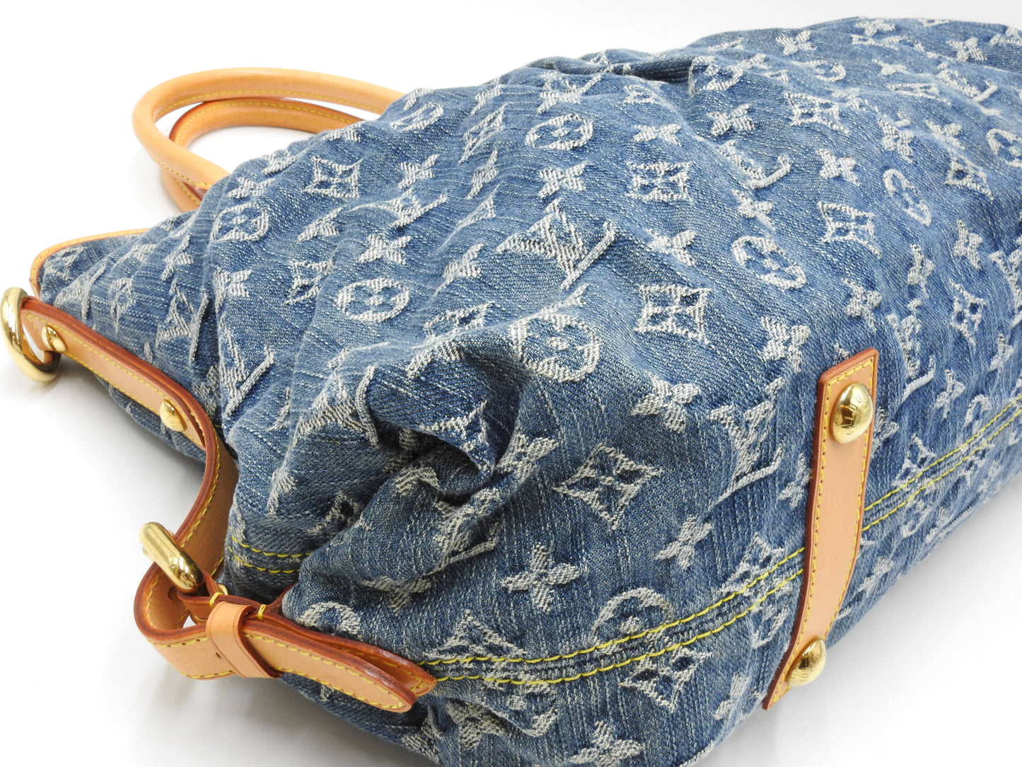 LOUIS VUITTON Neo Cabby GM Monogram Denim Shoulder Hand Bag Blue M95350