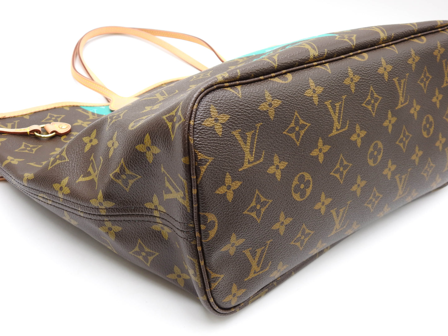LOUIS VUITTON Monogram V Neverfull MM Tote Shoulder Bag Turquoise M41601