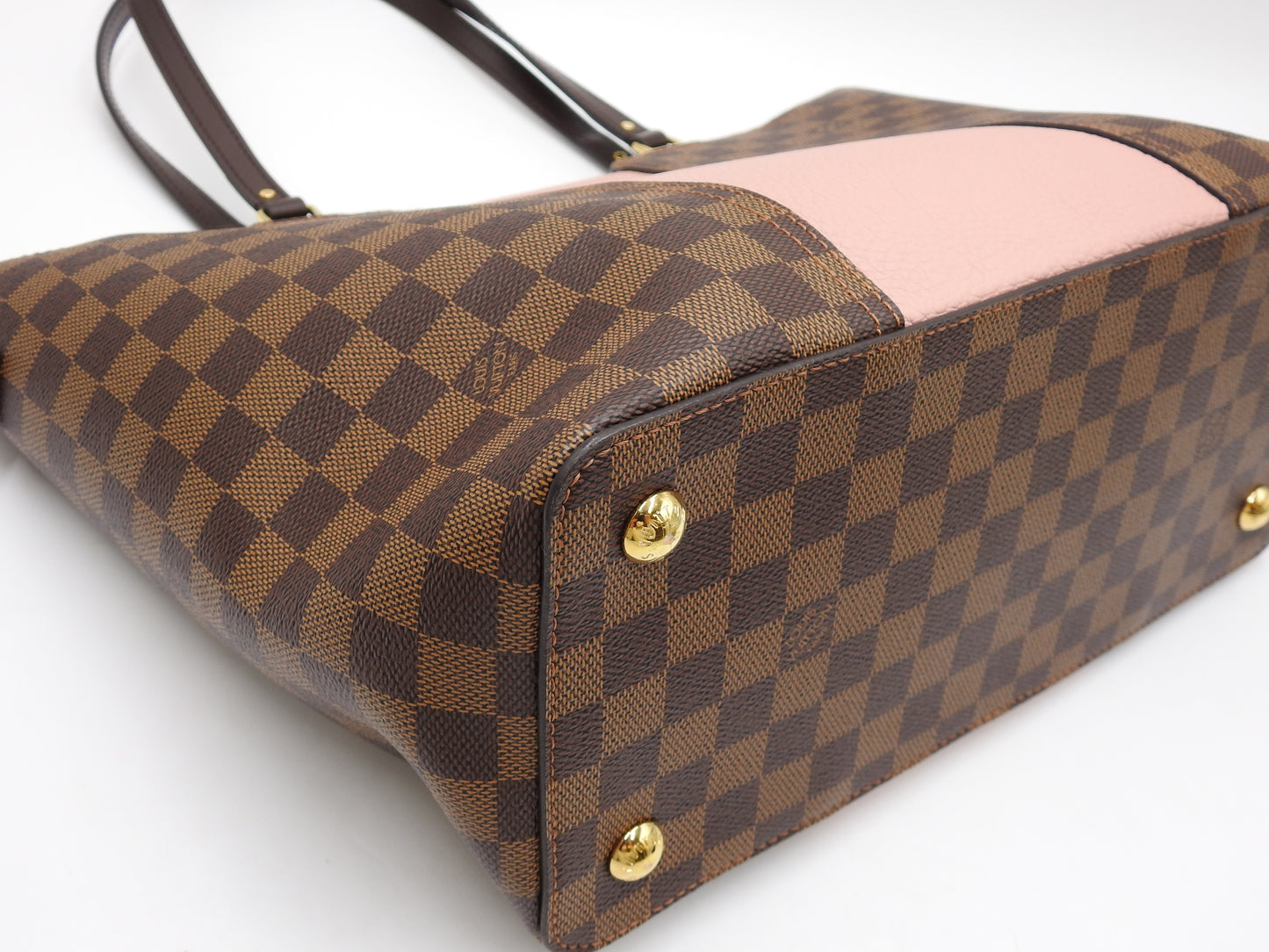 LOUIS VUITTON Jersey Shoulder Hand Bag Damier Ebene Magnolia Pink N44041