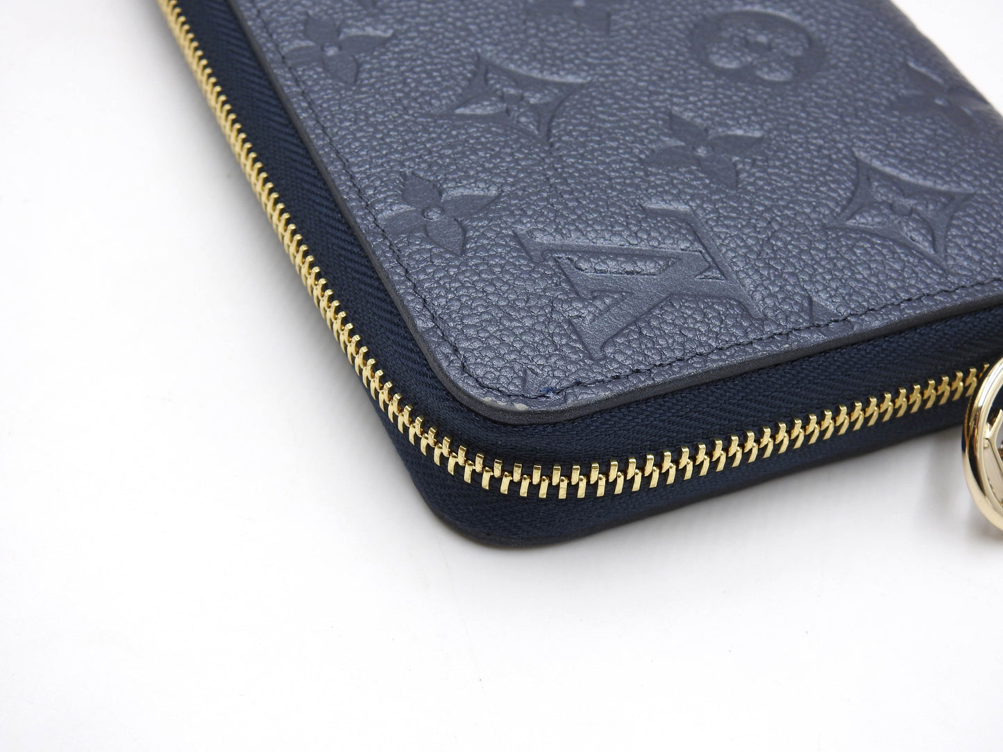 LOUIS VUITTON Monogram Empreinte Zippy Long Wallet Leather Navy M82838