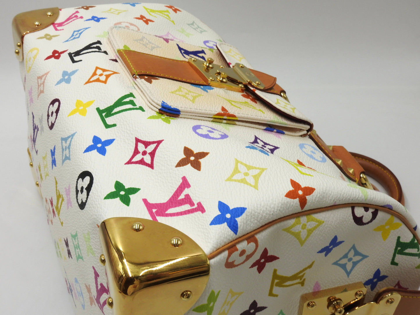 LOUIS VUITTON Speedy 30 Boston Hand Bag Multicolor Bron White M92643