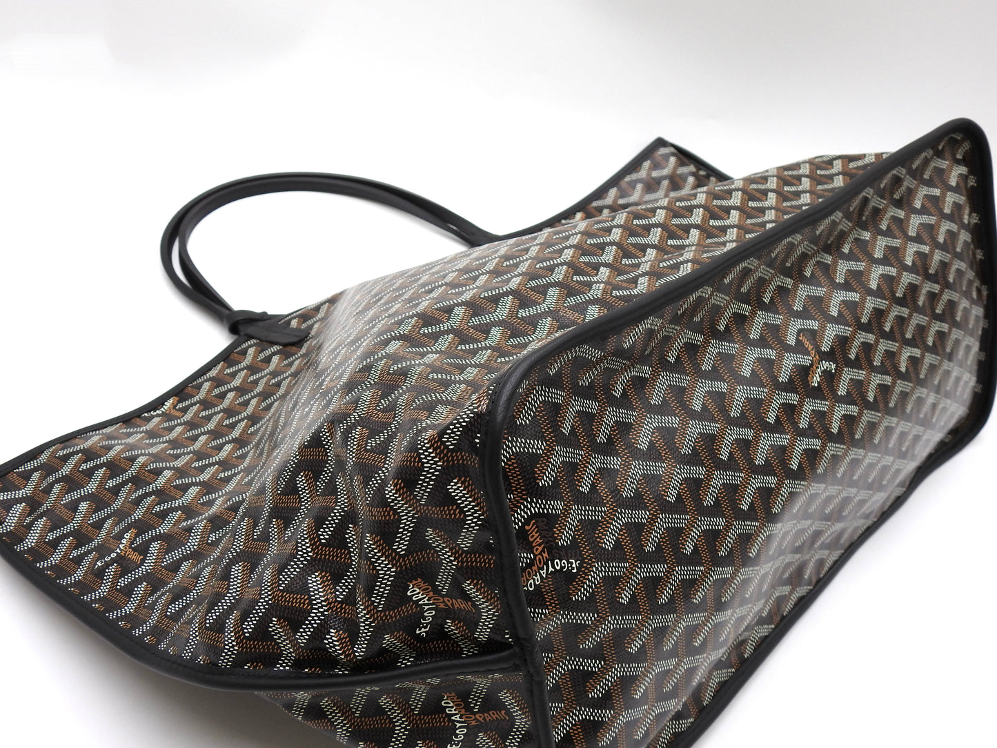 GOYARD Anjou GM Reversible Shoulder Tote Bag PVC Canvas Leather Black