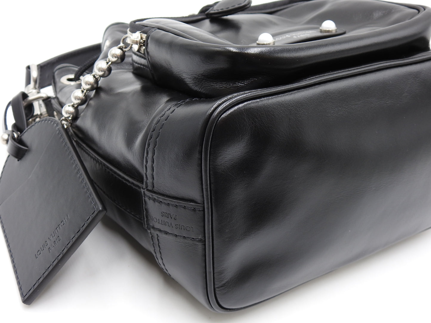 LOUIS VUITTON Noe Cargo Shoulder Bucket Hand Bag Calf Leather Black M13985