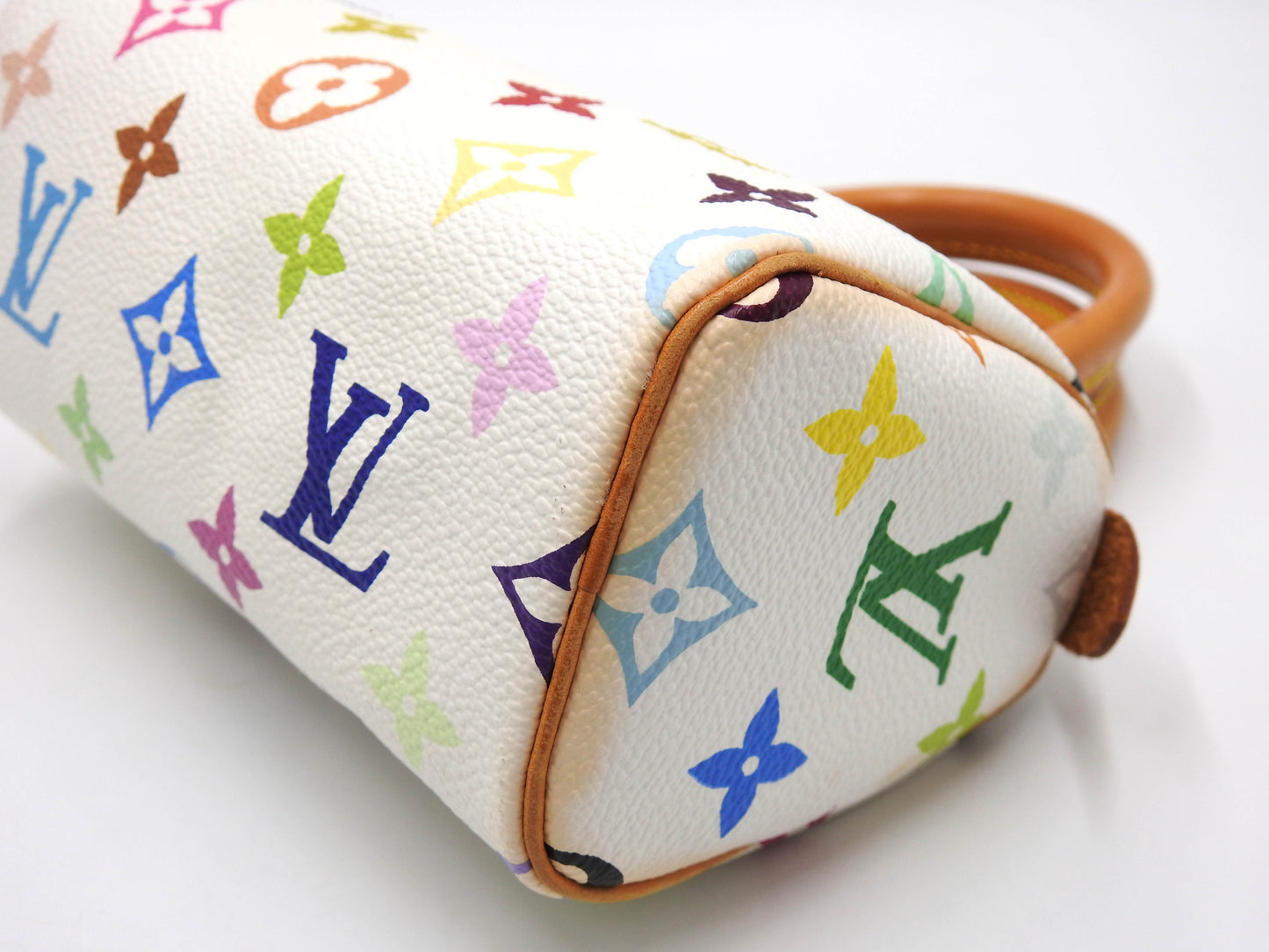 LOUIS VUITTON Monogram Mini Speedy Hand Bag Multicolor Bron White M92645