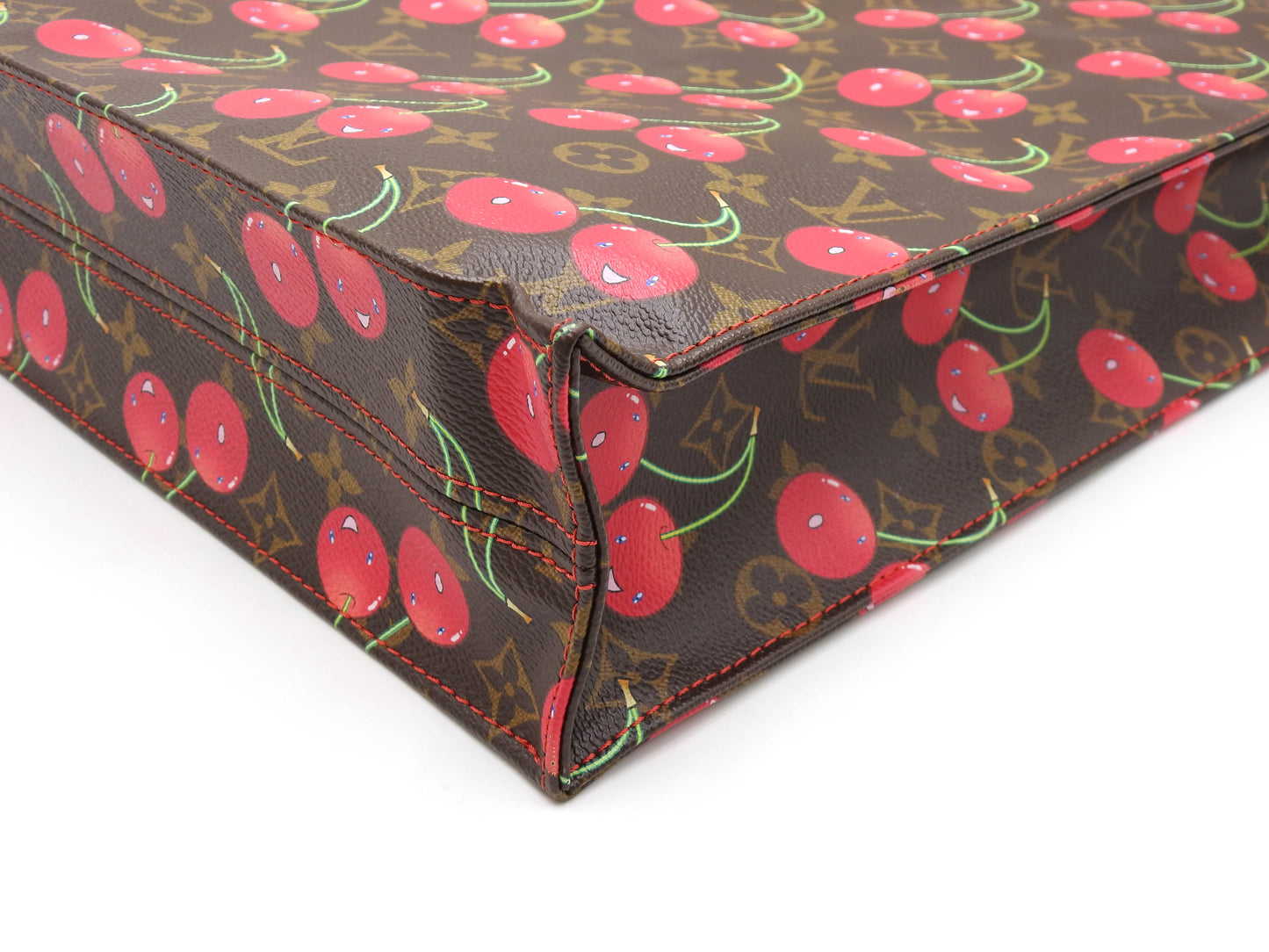 LOUIS VUITTON Monogram Cherry Sac Plat Tote Hand Bag Canvas M95010