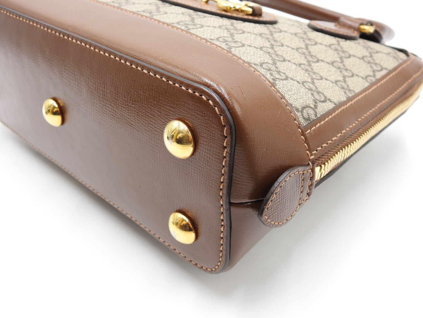 GUCCI GG Supreme Horsebit 1955 Small Top Handle Shoulder Bag PVC 621220