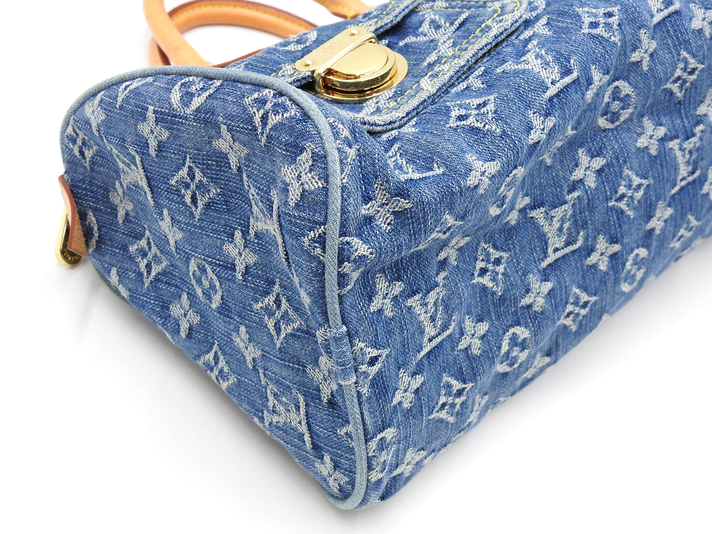 LOUIS VUITTON Monogram Denim Neo Speedy Hand Bag Boston Bag Blue M95019