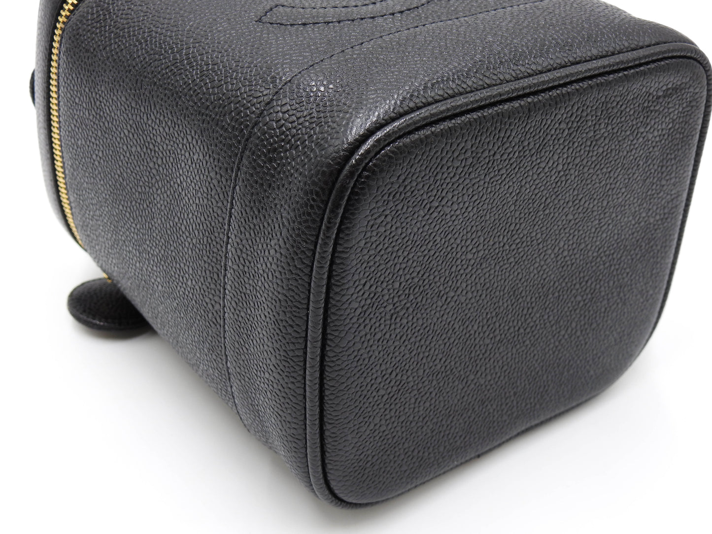 CHANEL CC Timeless Vanity Bag Cosmetic Pouch Caviarskin Black A01998