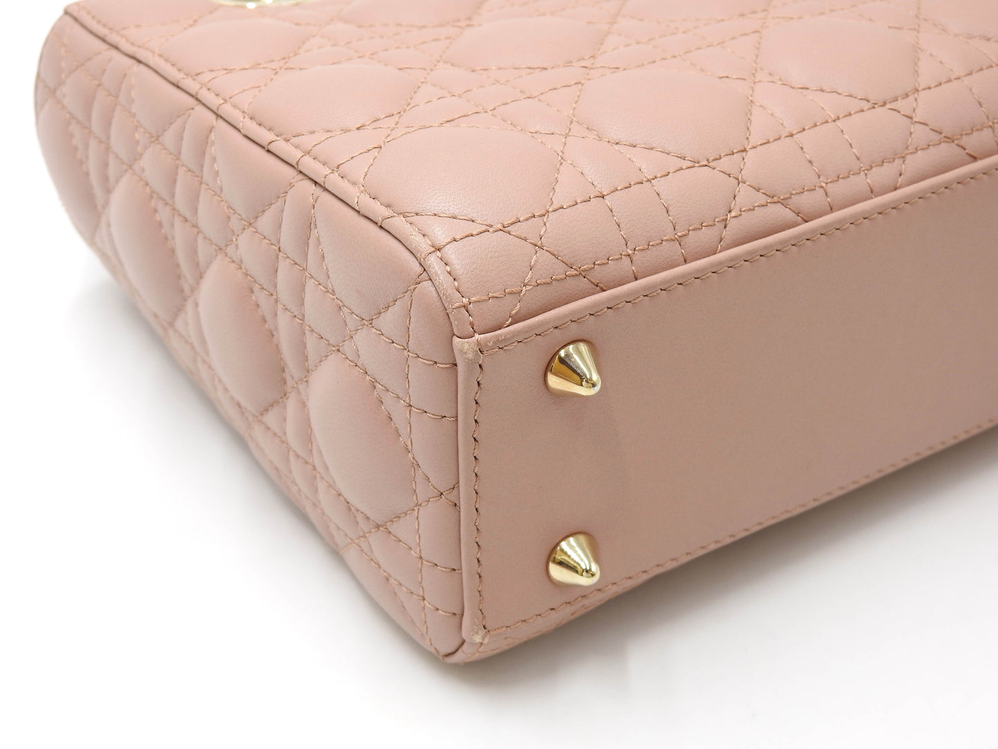 Christian Dior My Abc Lady Dior Small Shoulder Hand Bag Lambskin Pink Beige