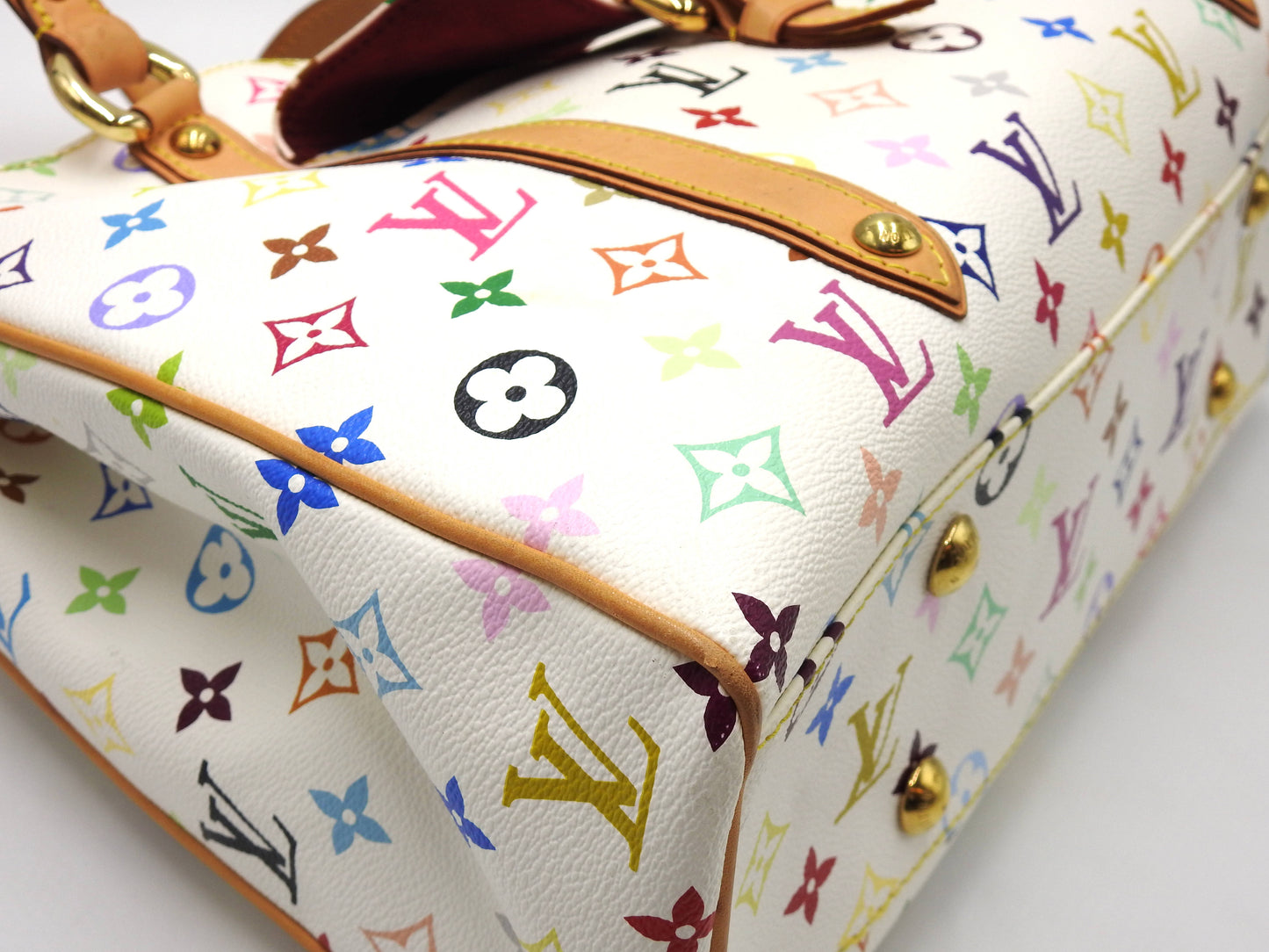 LOUIS VUITTON Aurelia MM Shoulder Tote Bag Multicolor Bron White M40094