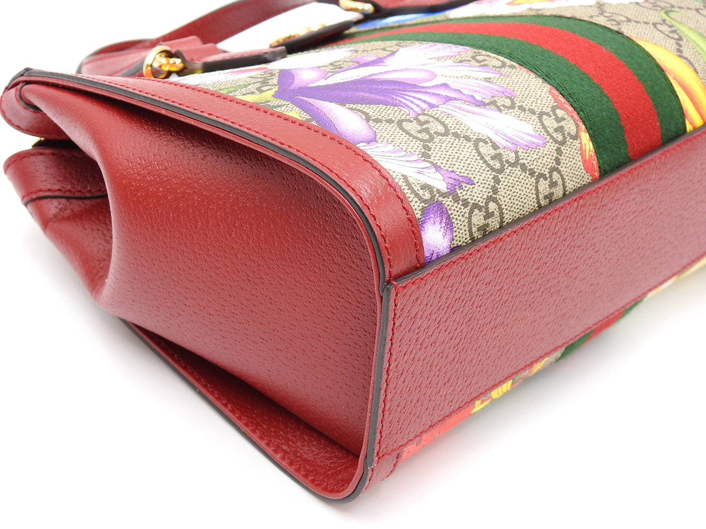 GUCCI GG Flora Supreme Ophidia Shoulder Tote Bag Beige Red 547551