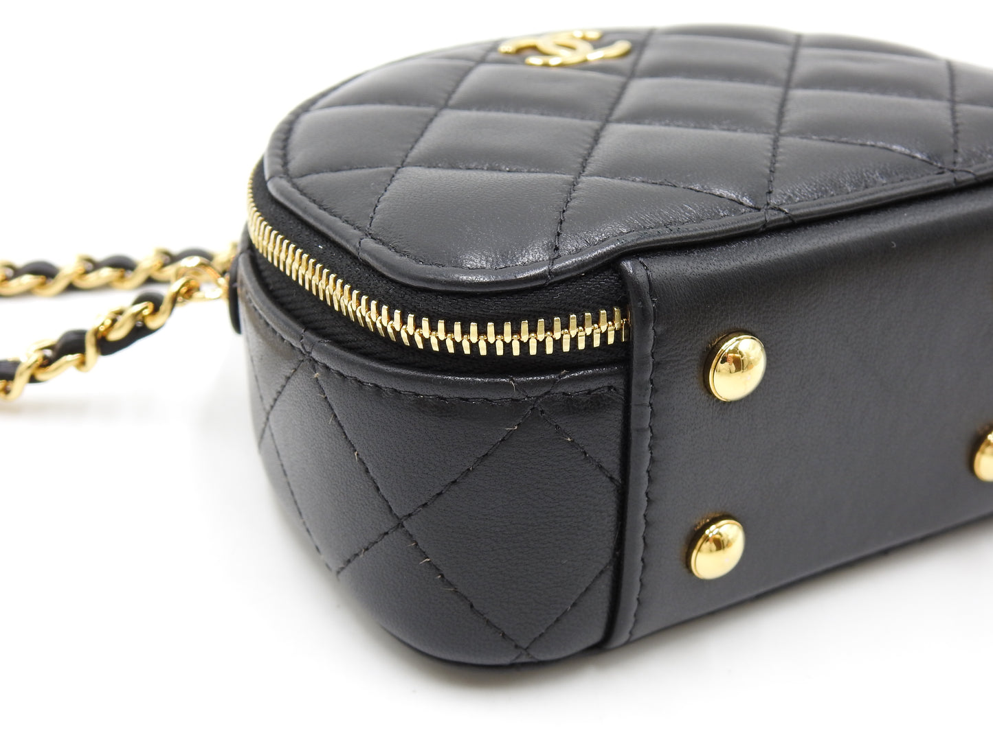 CHANEL Mini Chic Riviera Top Handle Vanity Shoulder Bag Lambskin AP3087