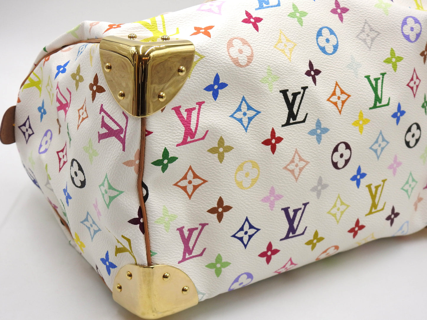 LOUIS VUITTON Speedy 30 Boston Hand Bag Multicolor Bron White M92643