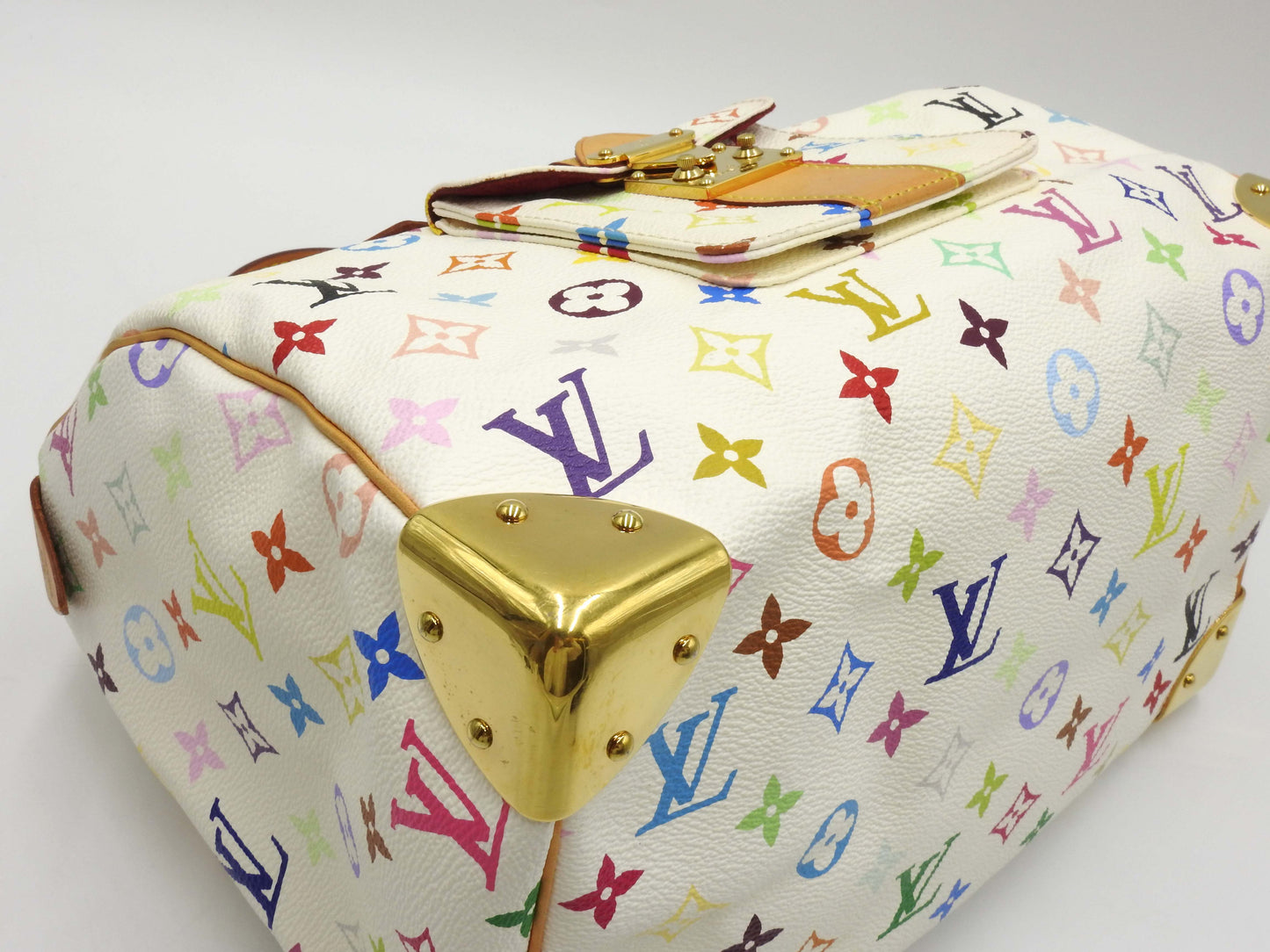 LOUIS VUITTON Speedy 30 Boston Hand Bag Multicolor Bron White M92643