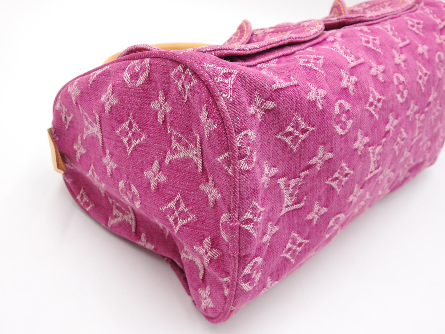 LOUIS VUITTON Monogram Denim Neo Speedy Boston Hand Bag Pink M95214