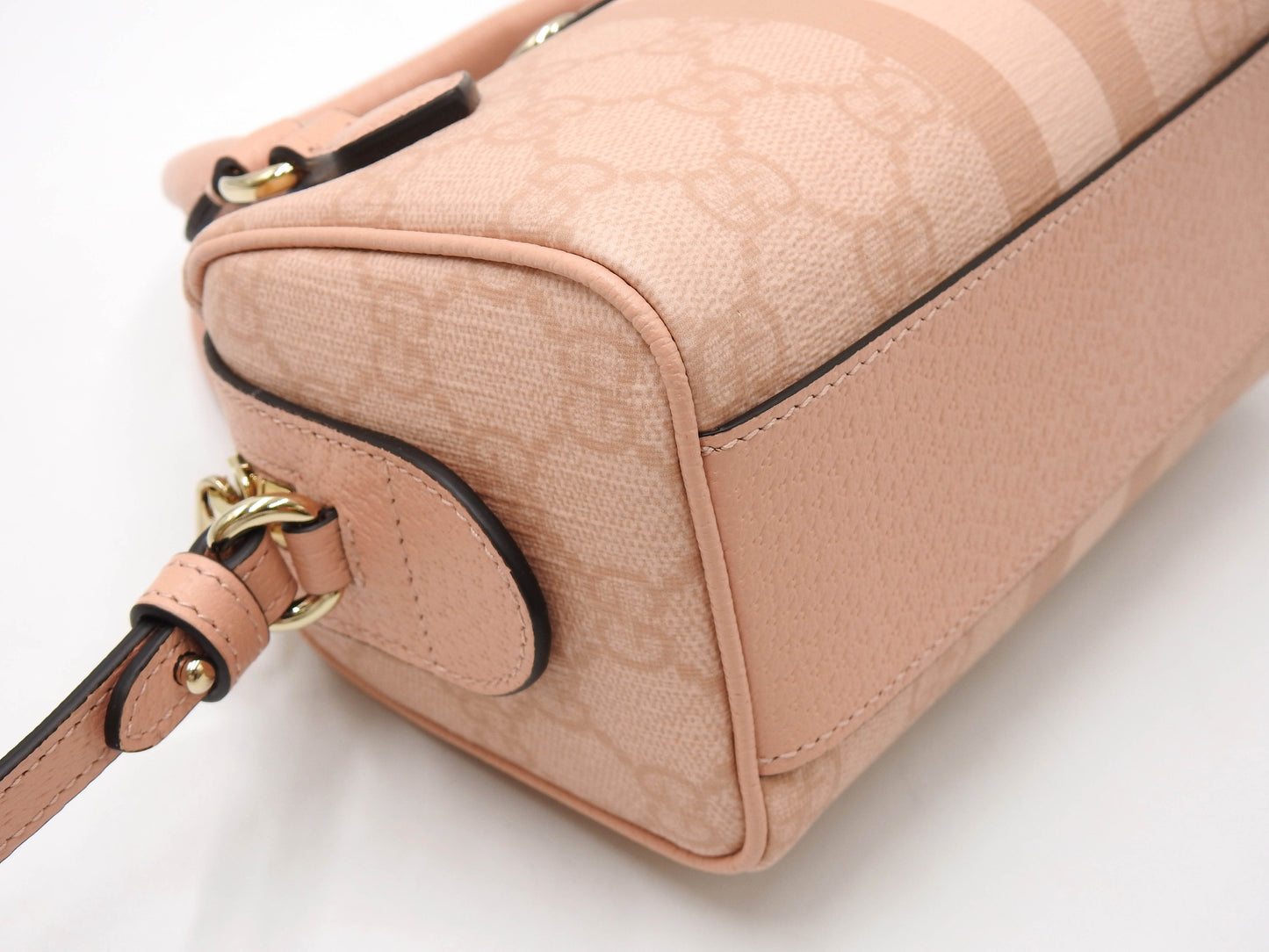 GUCCI GG Ophidia Supreme 2way Shoulder Boston Hand Bag Leather Pink 781490