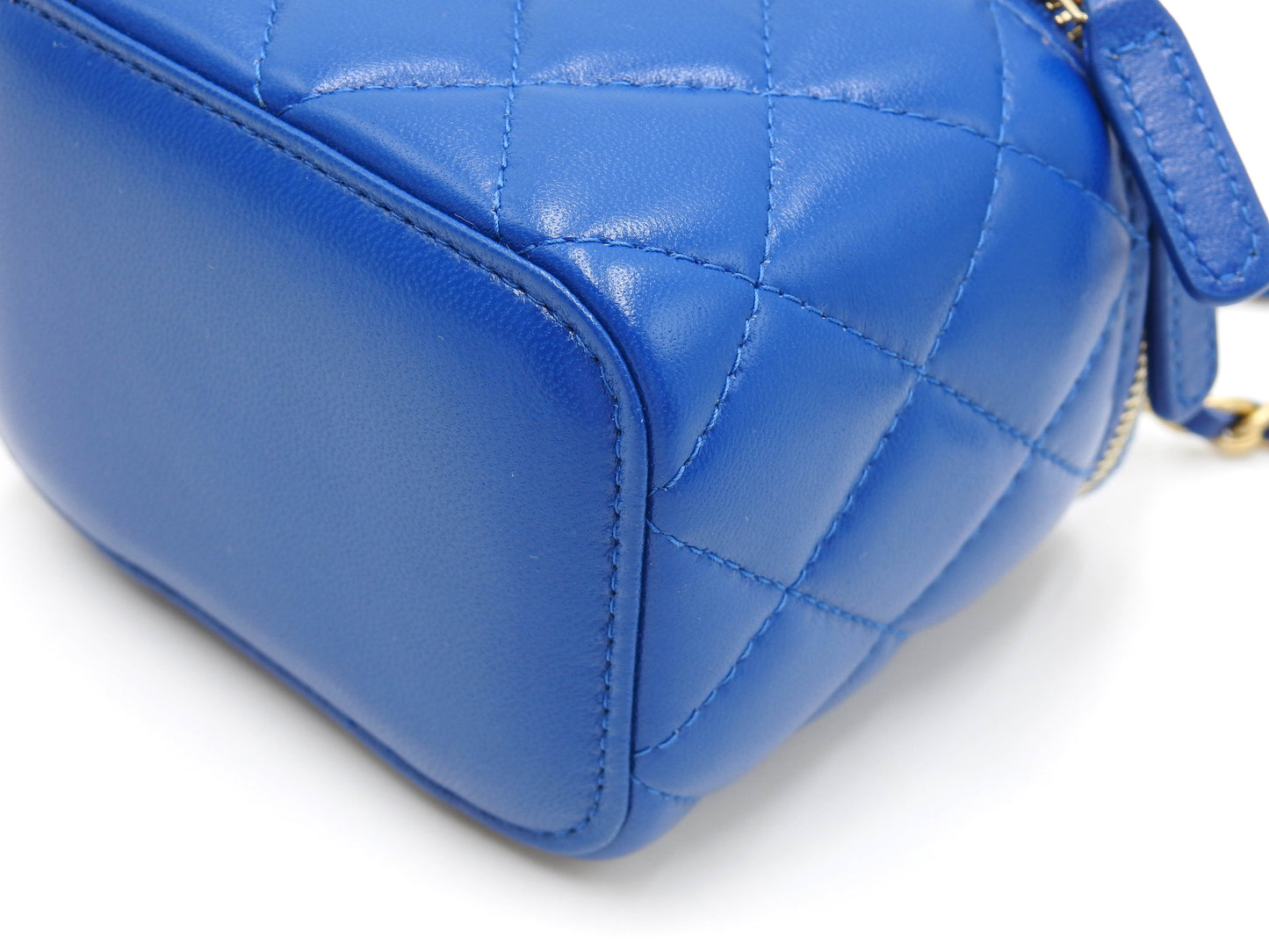 CHANEL Matelasse Pearl Crush Small Vanity Chain Shoulder Bag Blue AP1447