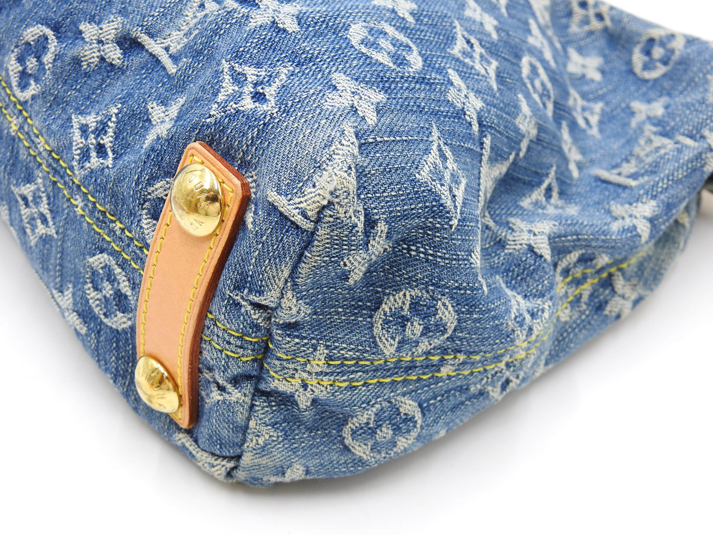 LOUIS VUITTON Baggy PM Monogram Denim Hand Bag Shoulder Bag Blue M95049