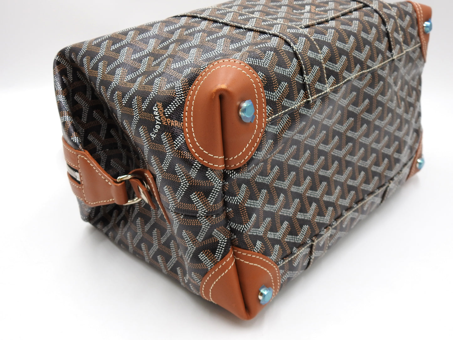 GOYARD Goyardine Boeing 30 2way Shoulder Hand Bag PVC Leather Black Brown