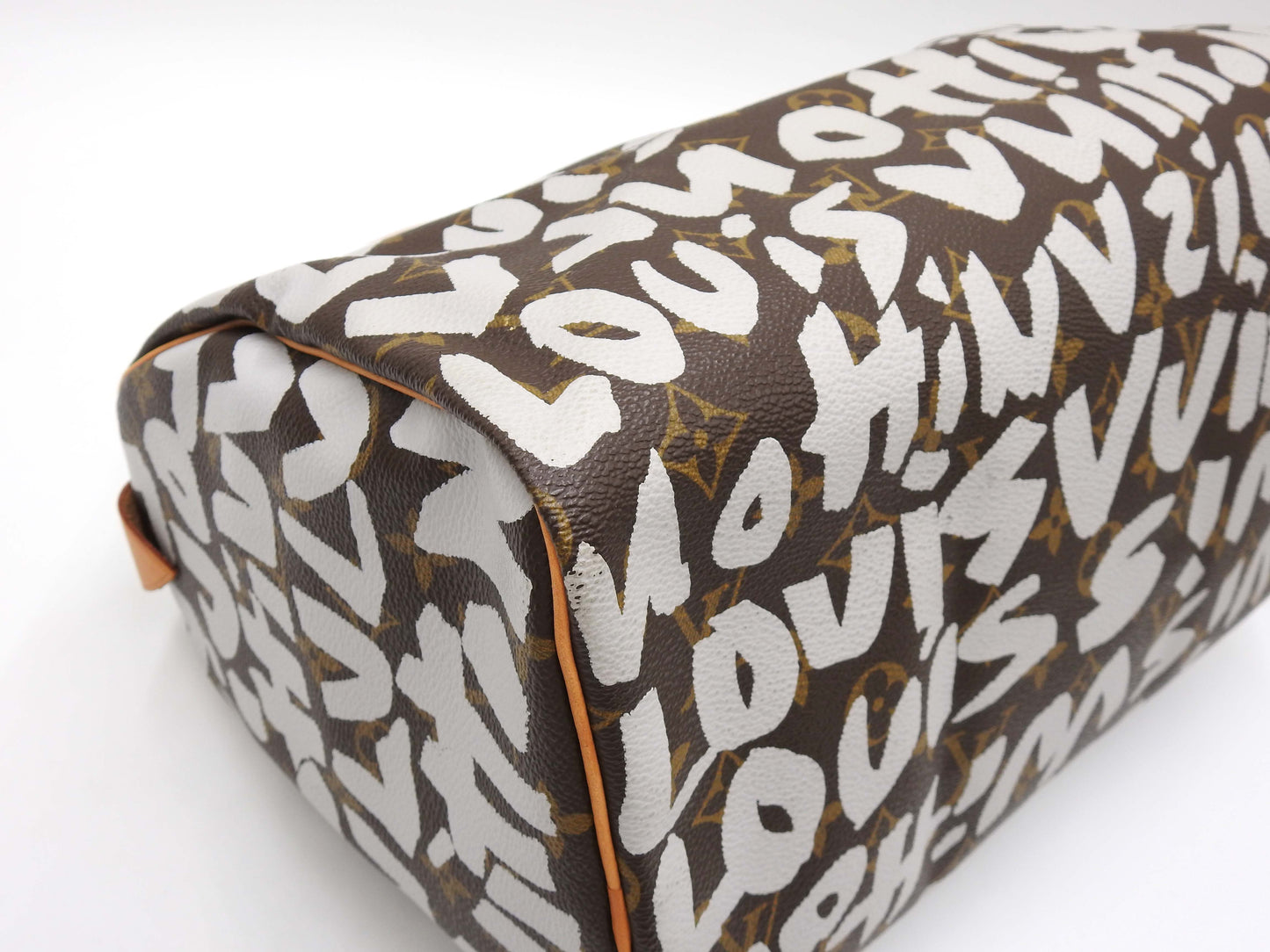 LOUIS VUITTON Monogram Graffiti Speedy 30 Hand Bag Boston Bag White M92195