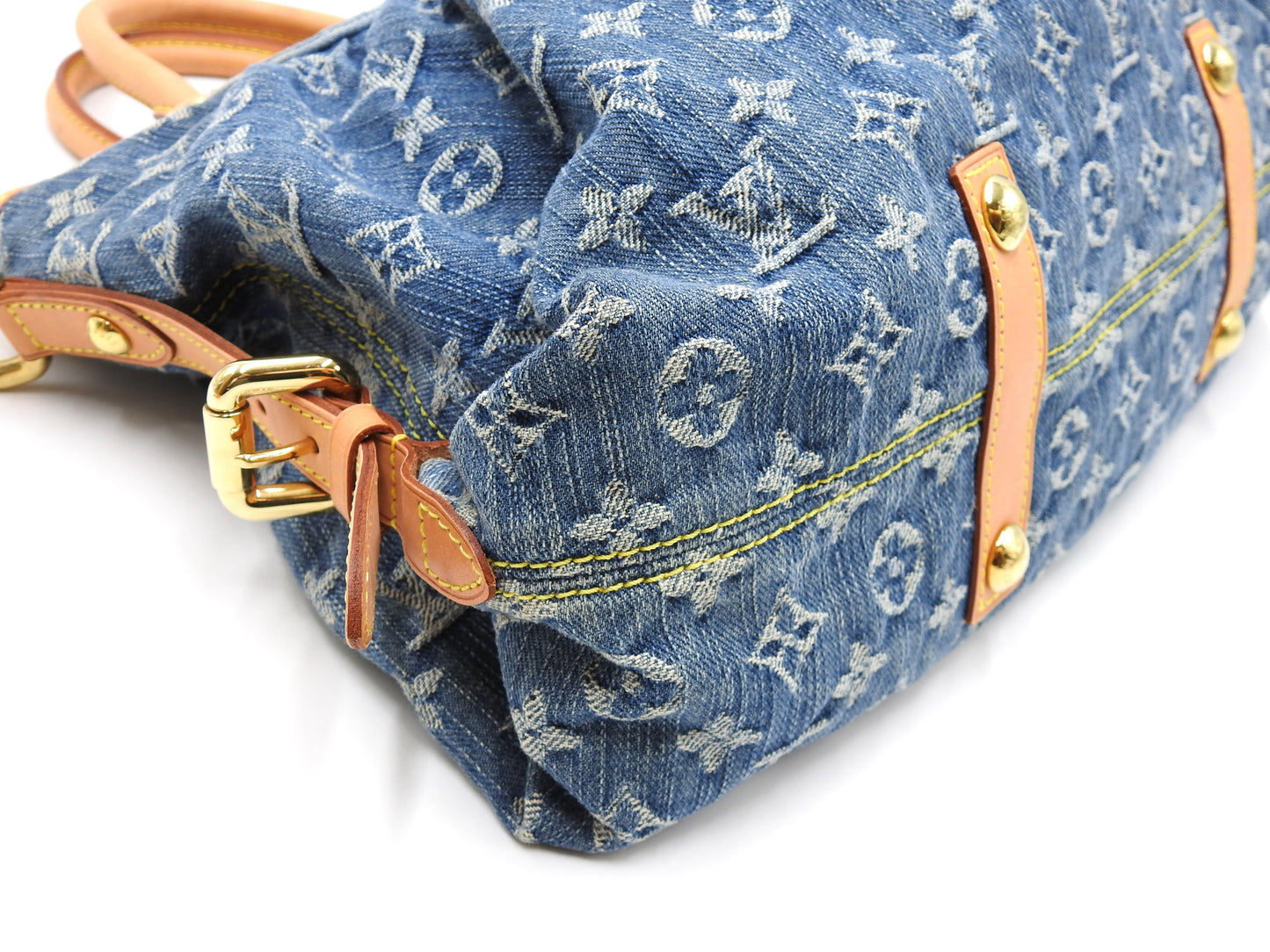 Louis Vuitton Neo Cabby MM Monogram Denim Hand Shoulder Bag Blue M95349