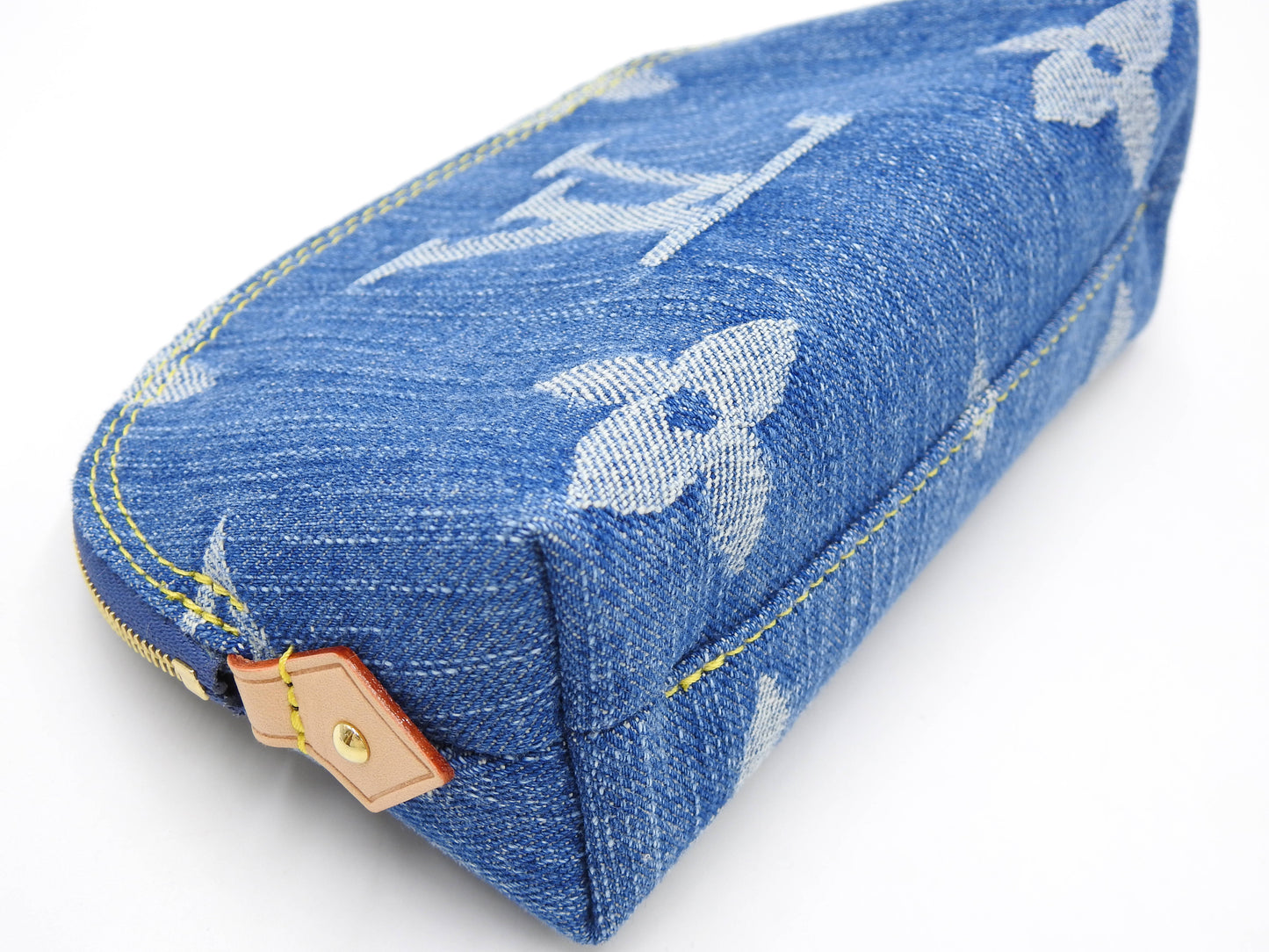 LOUIS VUITTON LV Remix Monogram Denim Cosmetic Pouch PM Blue M24316