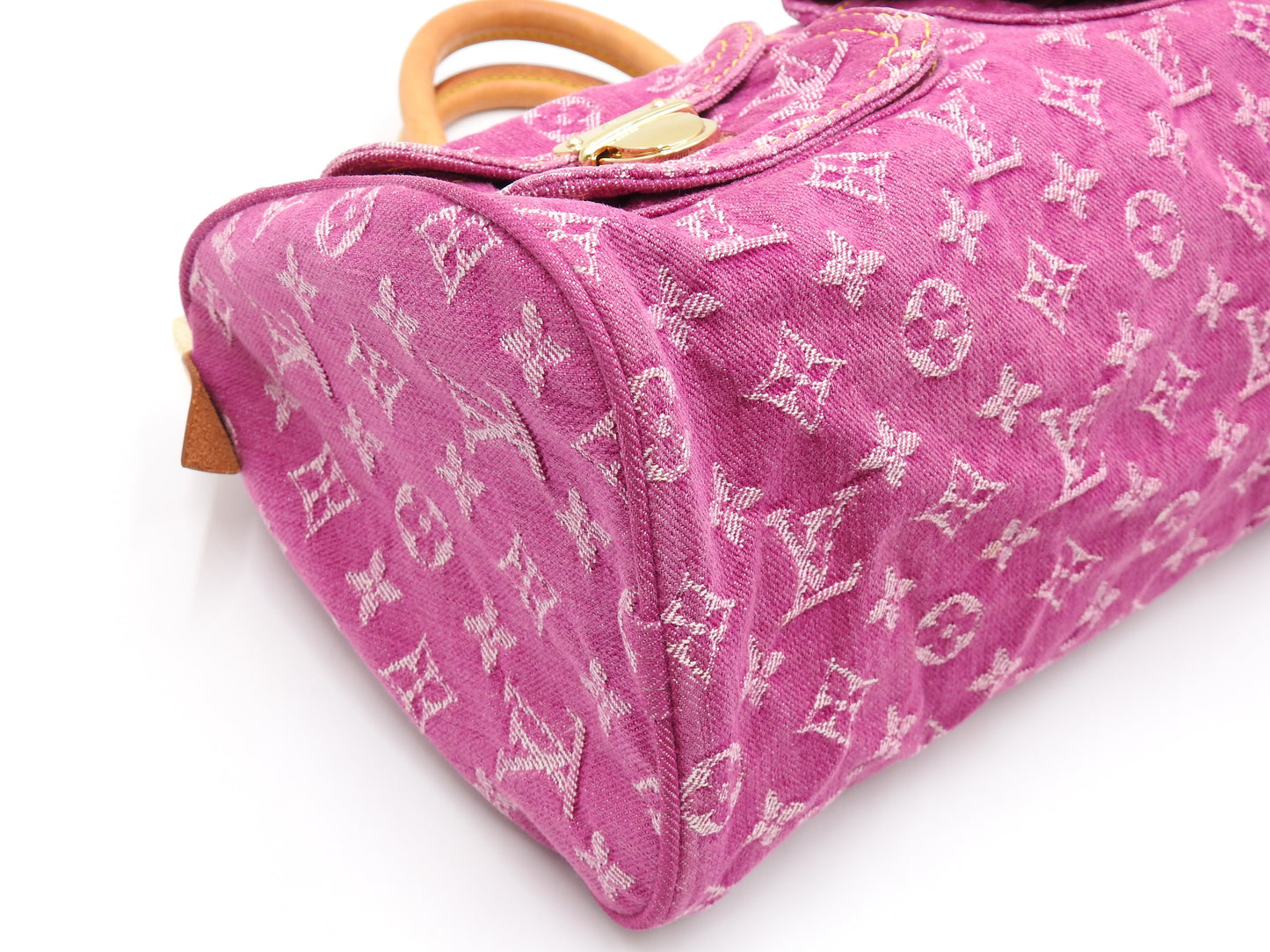LOUIS VUITTON Monogram Denim Neo Speedy Boston Hand Bag Pink M95214