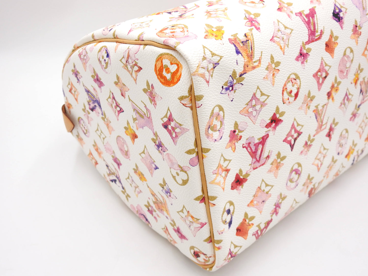 LOUIS VUITTON Watercolor Monogram Speedy 35 White Boston Hand Bag M95752