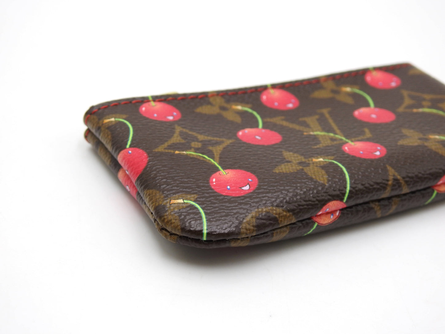 LOUIS VUITTON Monogram Cherry Pochette Cles Key Pouch Coin Purse M95042