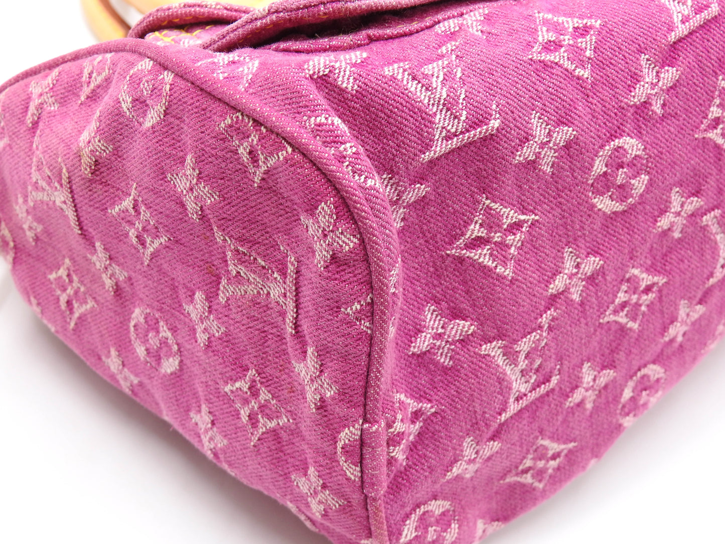 LOUIS VUITTON Monogram Denim Neo Speedy Hand Bag Boston Bag Pink M95214