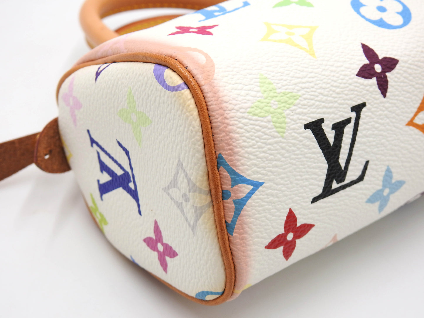 LOUIS VUITTON Monogram Mini Speedy Hand Bag Multicolor Bron White M92645