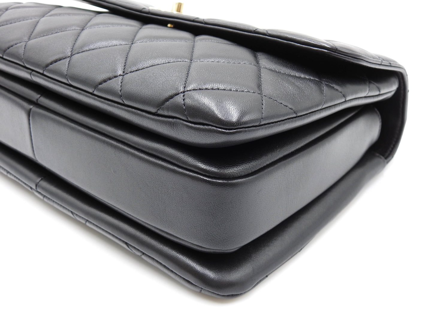 CHANEL Medium Trendy CC Top Handle Flap Shoulder Bag Lambskin Black A92237