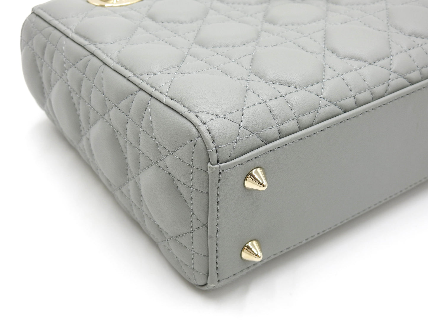 Christian Dior My ABC Lady Dior Small Shoulder Hand Bag Lambskin Gray