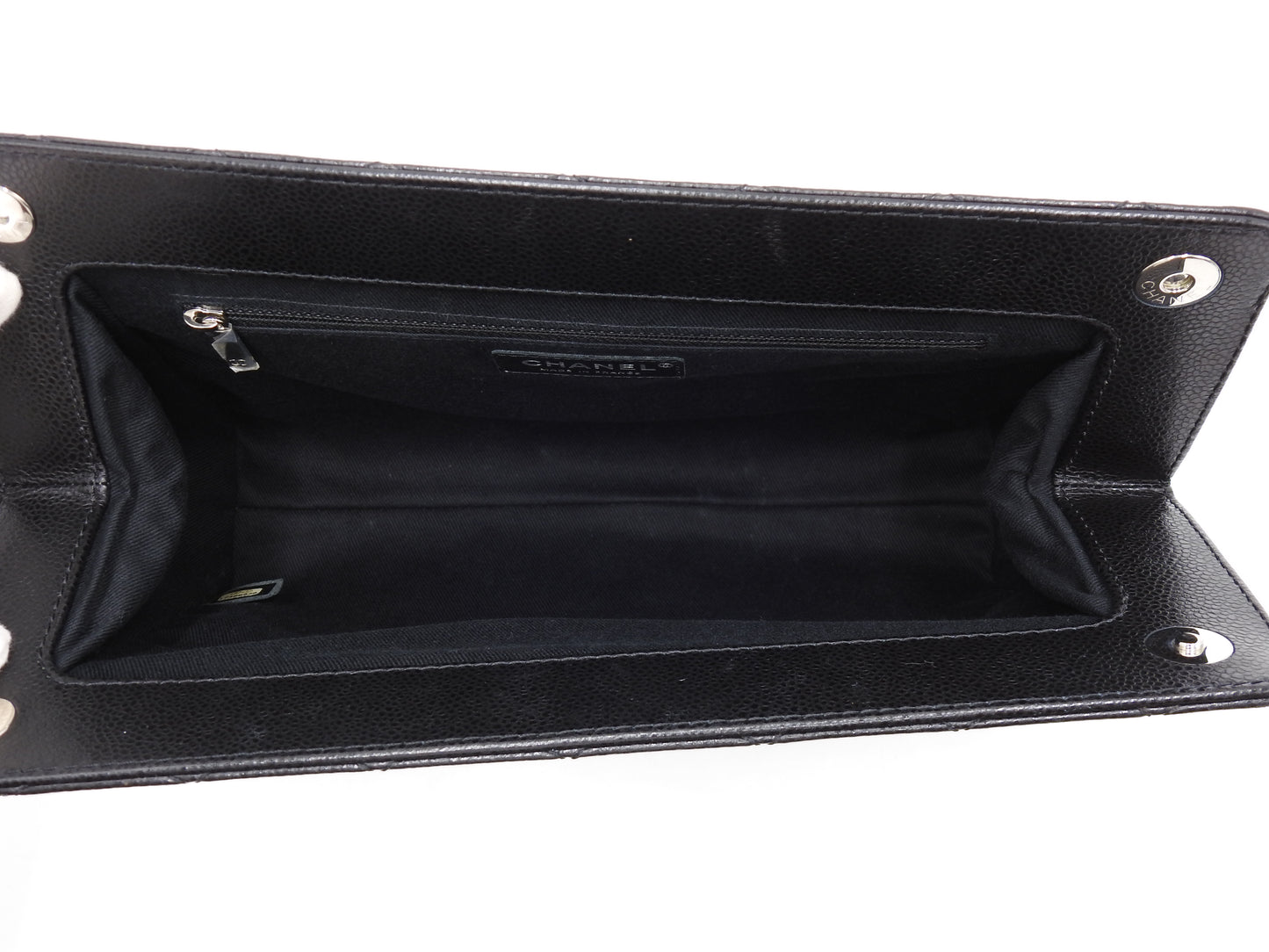 CHANEL Timeless Matelasse CC Clutch Bag Second Bag Caviarskin Black