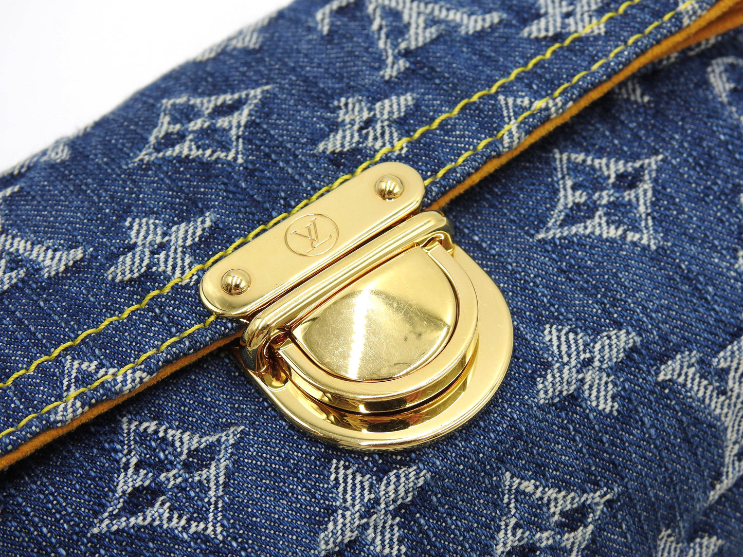 LOUIS VUITTON Monogram Denim Pochette Pratt Clutch Second Bag M95007