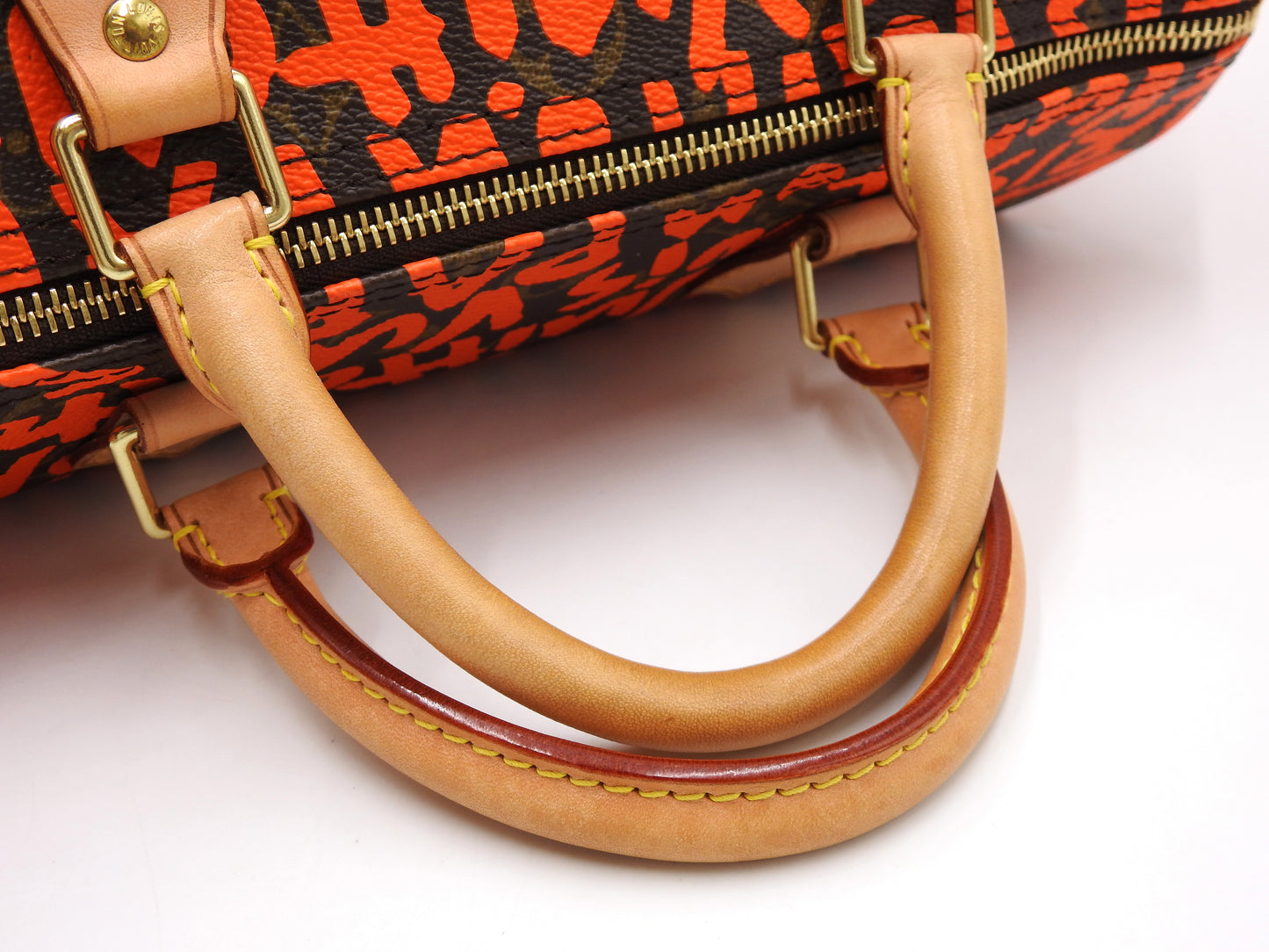 LOUIS VUITTON Monogram Graffiti Speedy 30 Boston Hand Bag Orange M93705