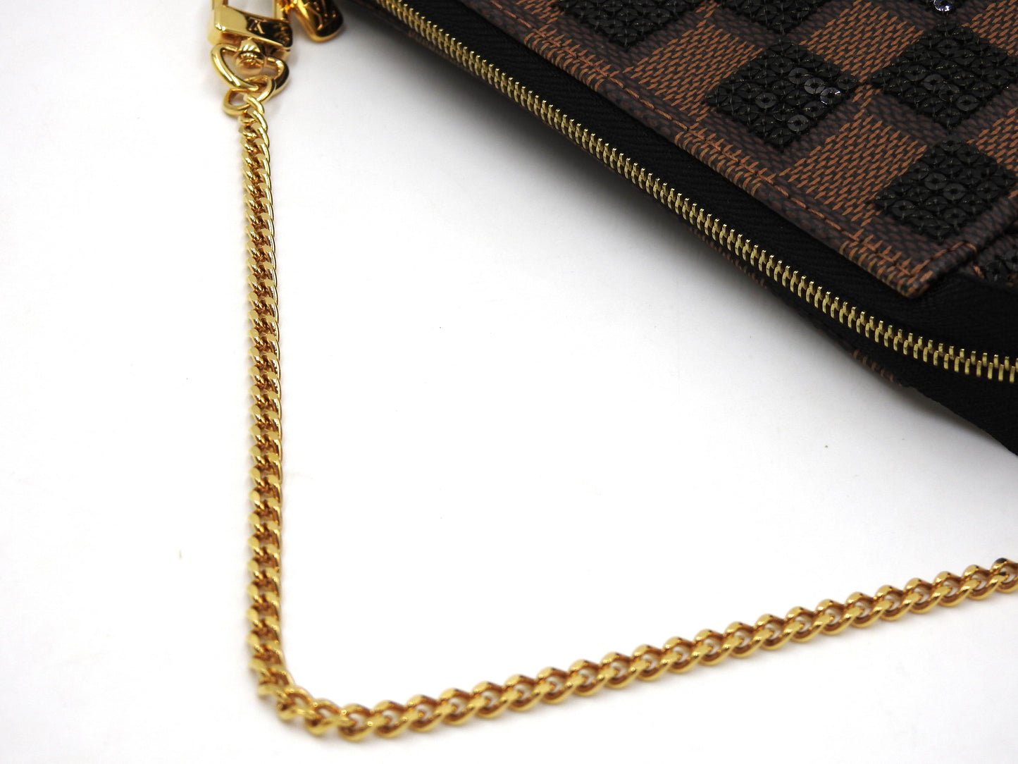 LOUIS VUITTON Damier Paillettes Sequins Mini Pochette Accessories N63176