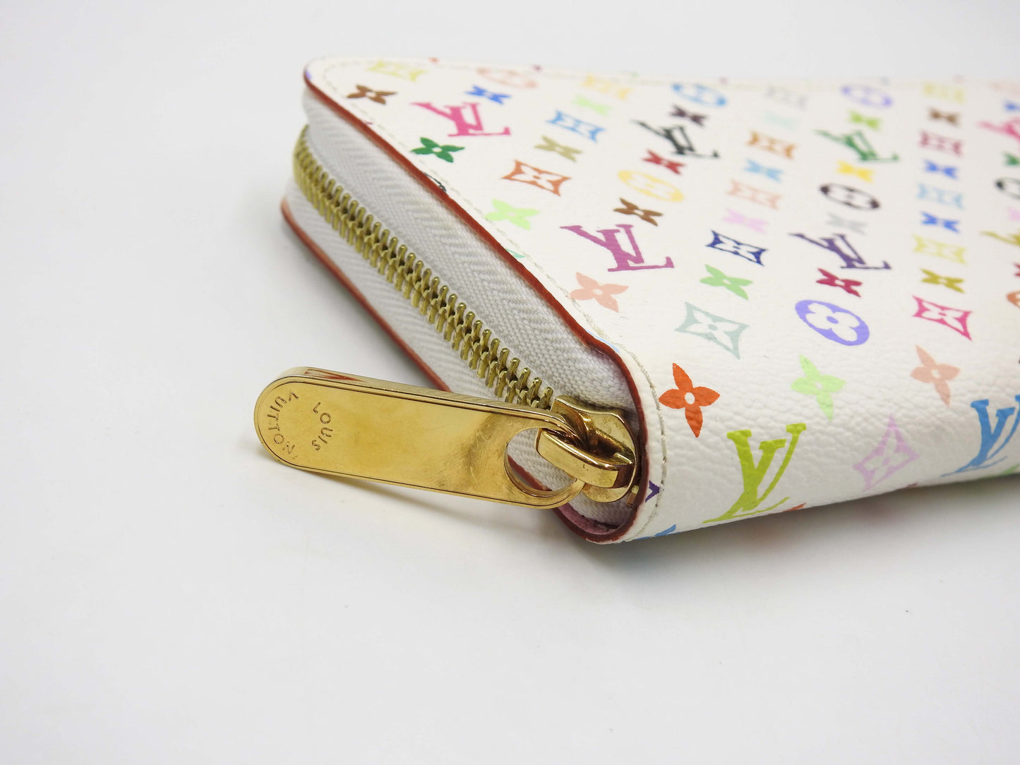 LOUIS VUITTON Monogram Multicolor Zip Around Long Wallet White M60241