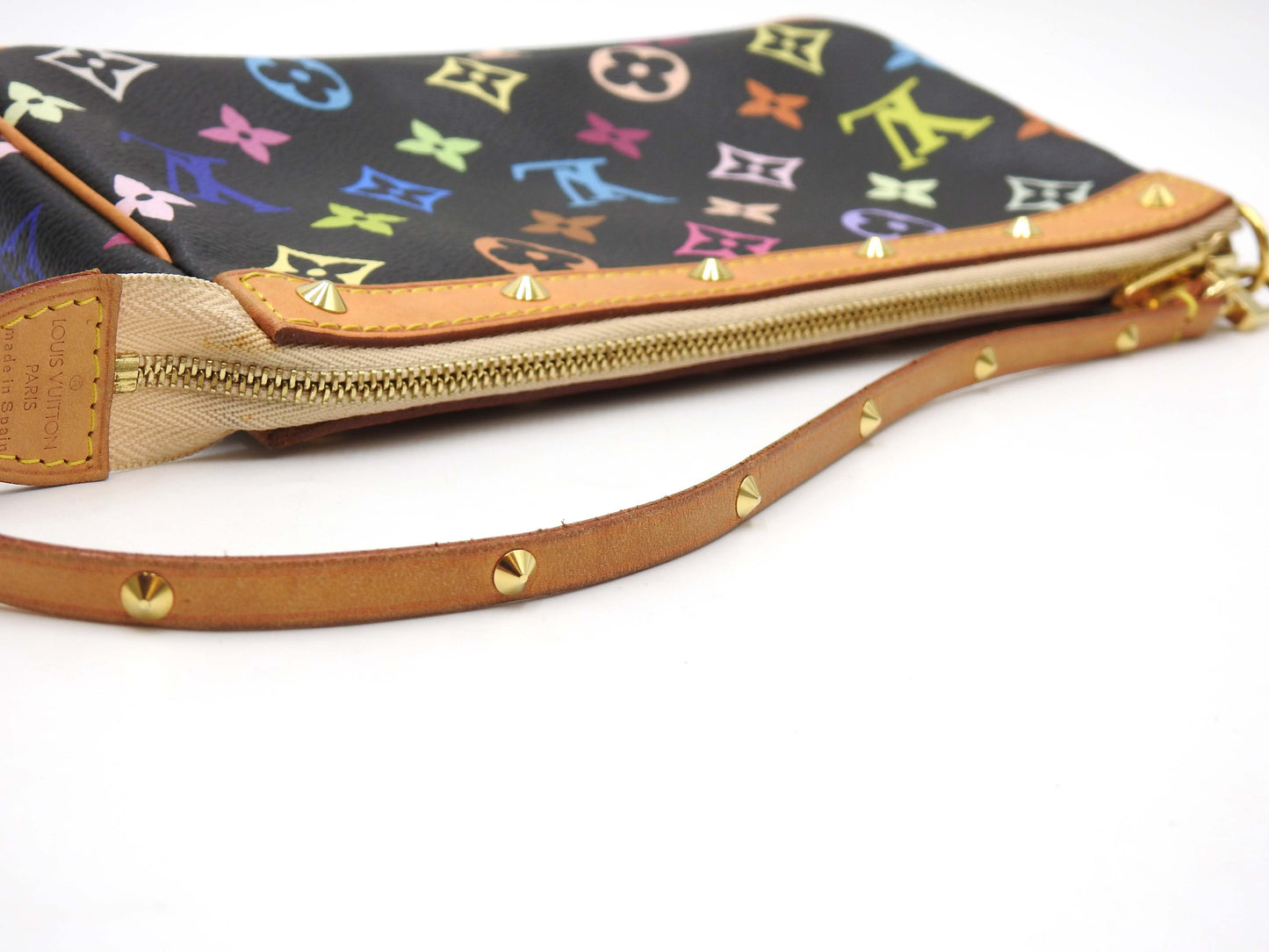 LOUIS VUITTON Pochette Accessories Pouch Monogram Multicolor Black M92648