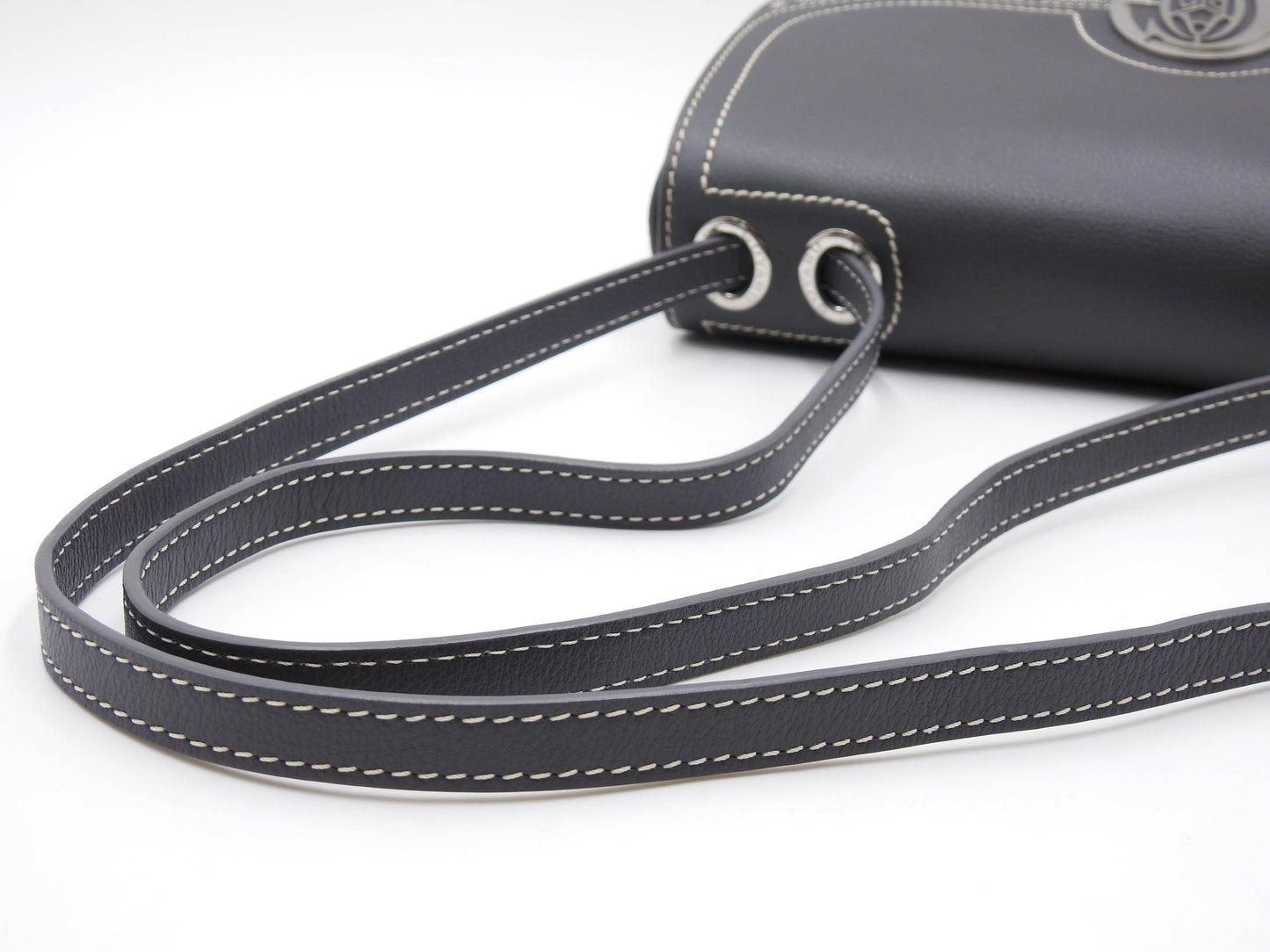 GOYARD Goyardine Sac 233 PM Shoulder Bag PVC Leather Grey Silver