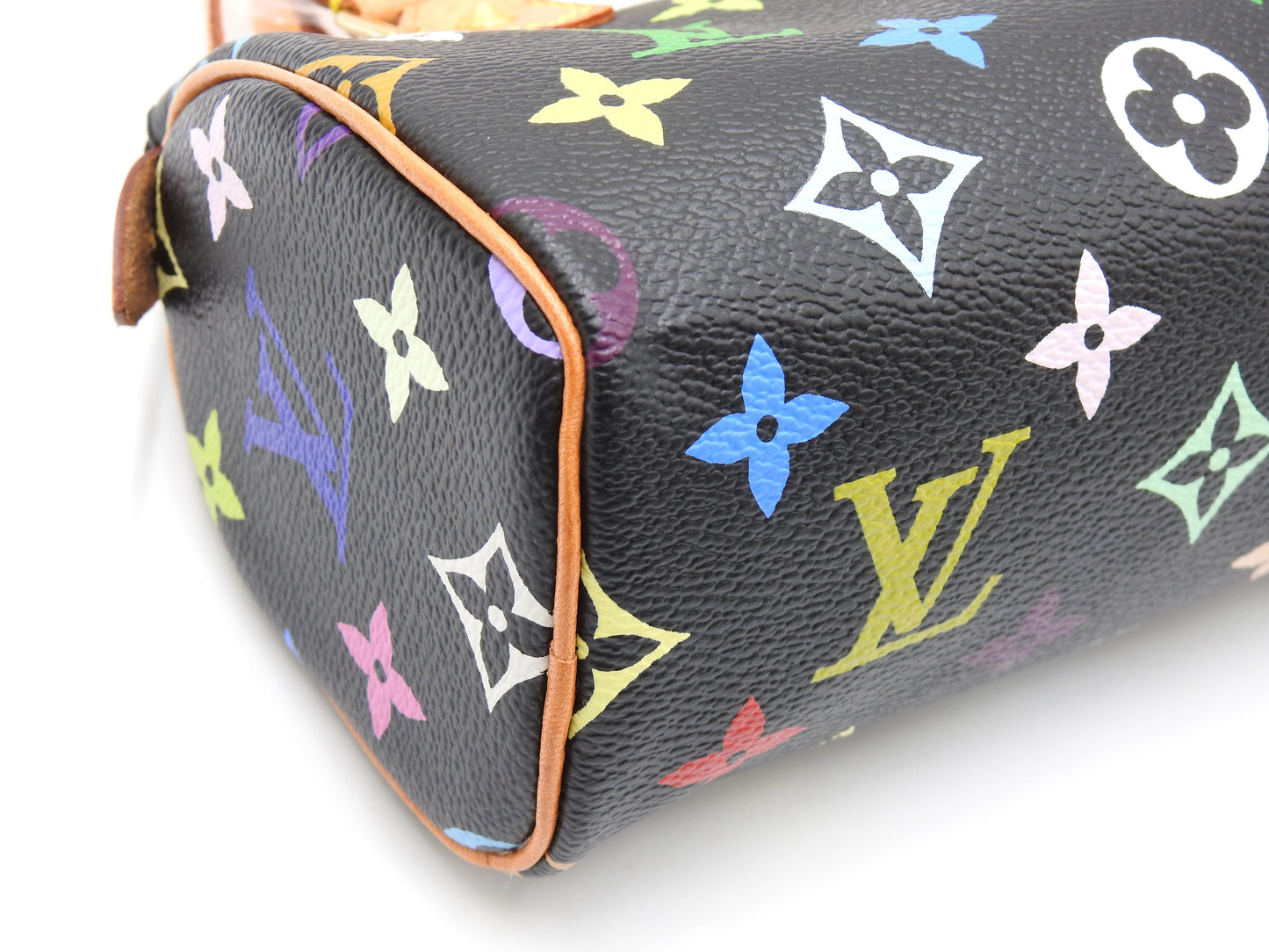 LOUIS VUITTON Monogram Mini Speedy Hand Bag Multicolor Noir Black M92644